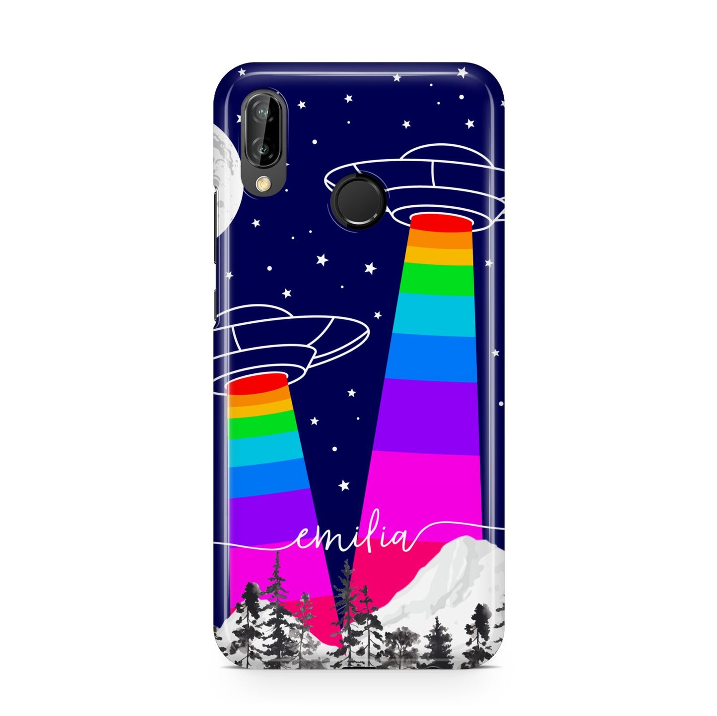 UFO Forest Scene Personalised Name Huawei P20 Lite Phone Case