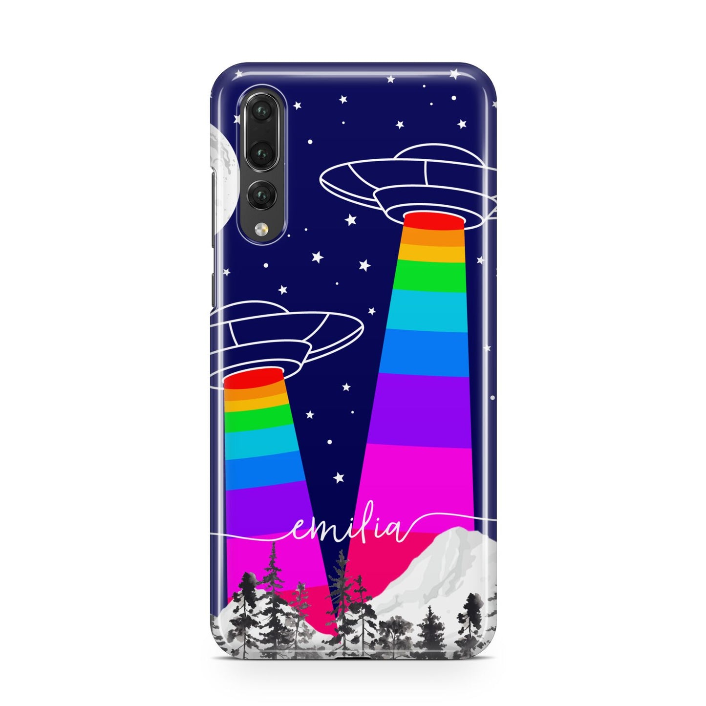 UFO Forest Scene Personalised Name Huawei P20 Pro Phone Case