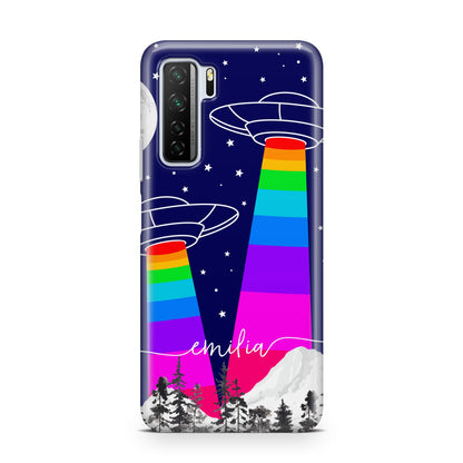 UFO Forest Scene Personalised Name Huawei P40 Lite 5G Phone Case