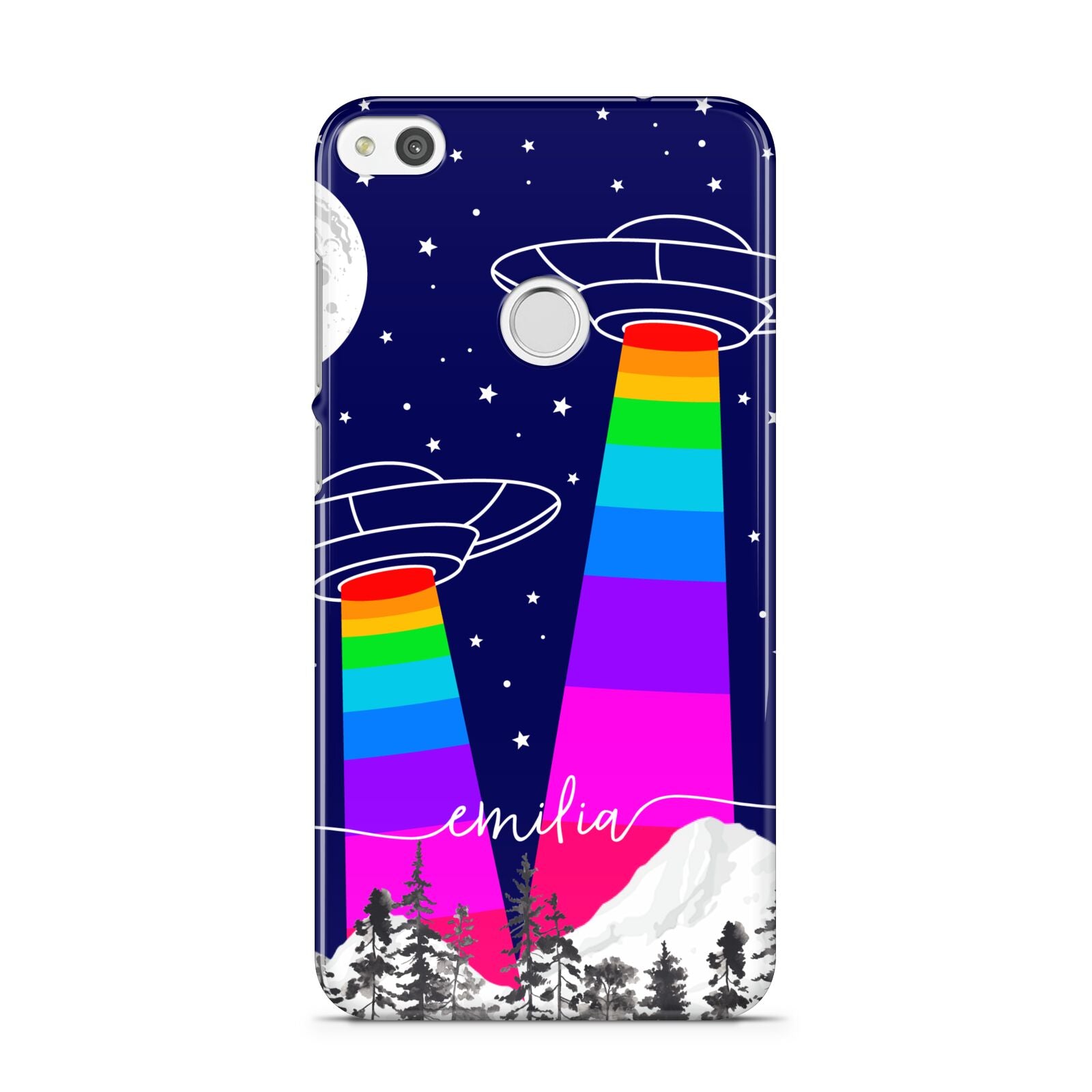 UFO Forest Scene Personalised Name Huawei P8 Lite Case