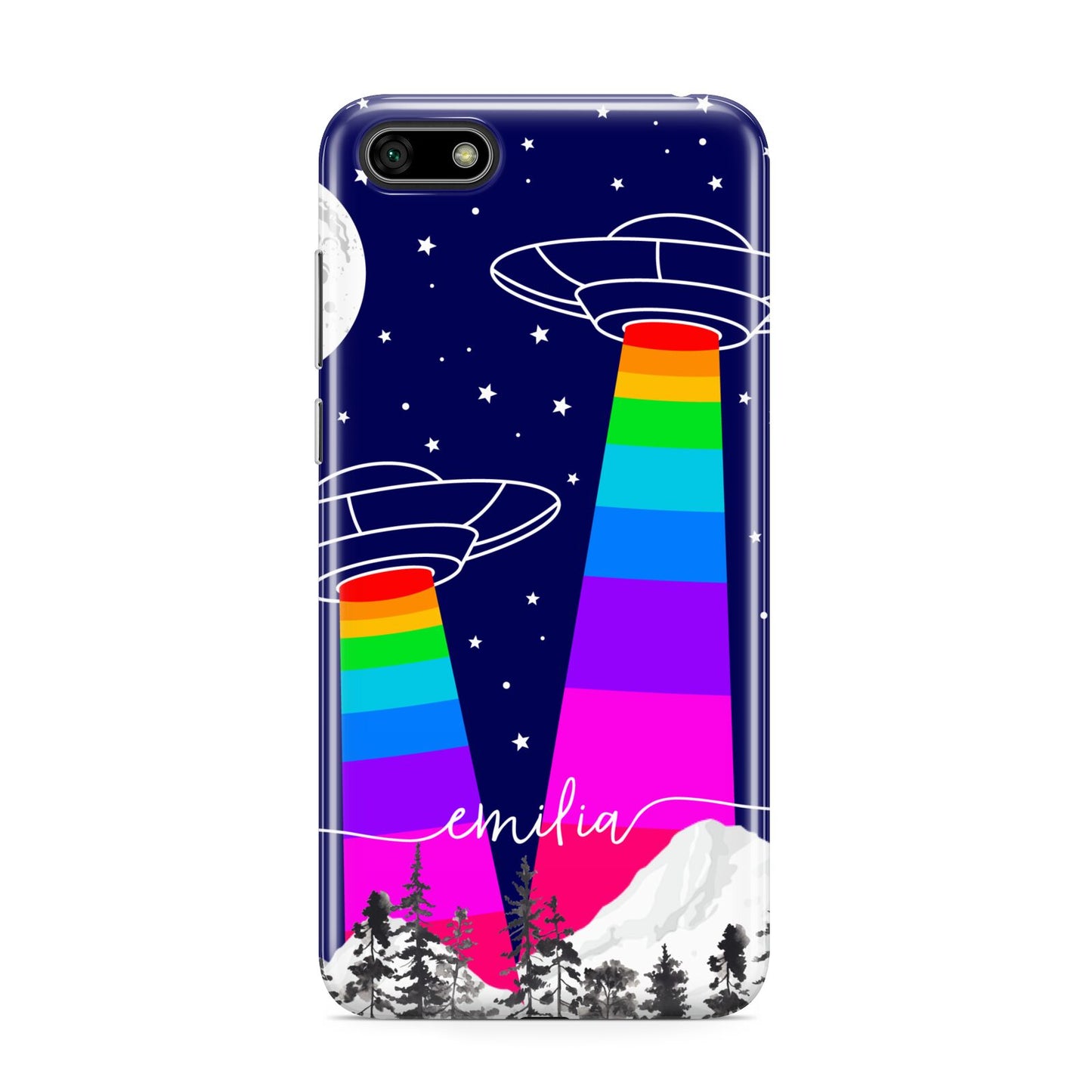 UFO Forest Scene Personalised Name Huawei Y5 Prime 2018 Phone Case