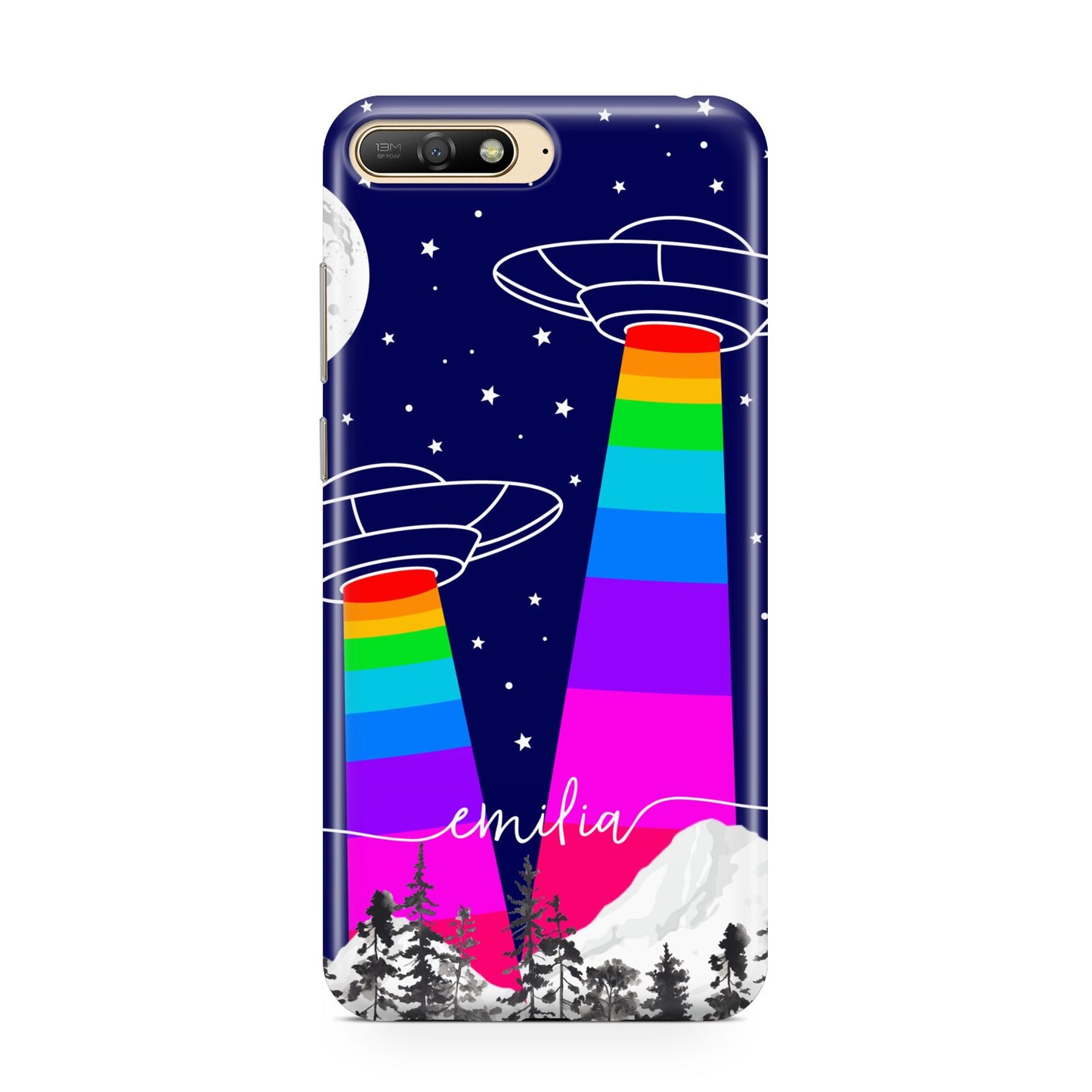 UFO Forest Scene Personalised Name Huawei Y6 2018