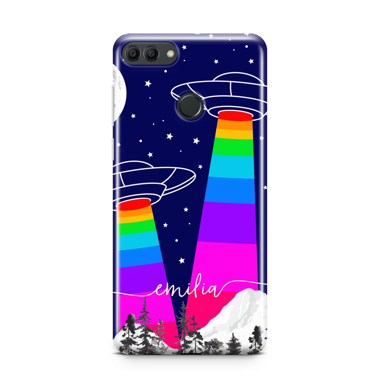 UFO Forest Scene Personalised Name Huawei Y9 2018