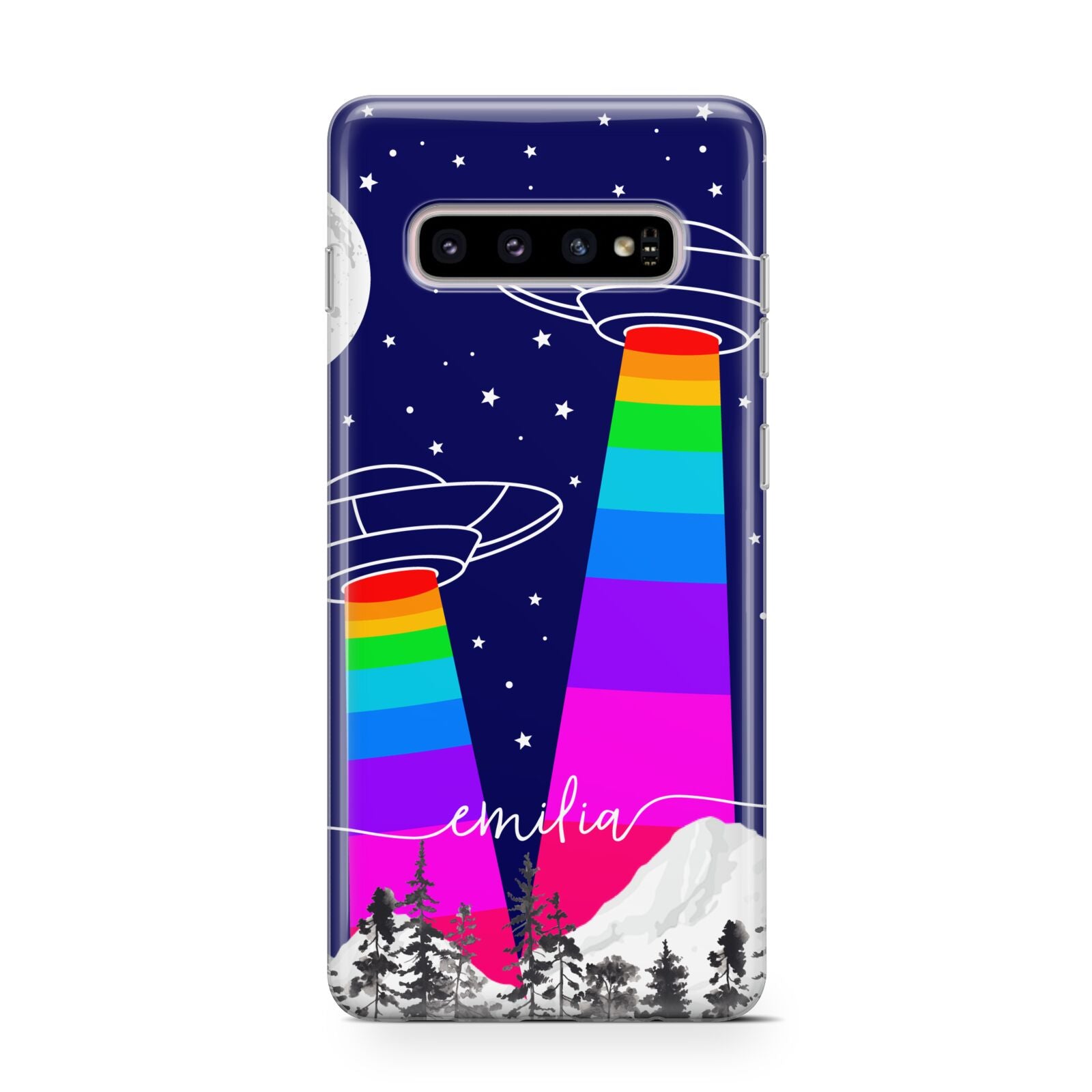 UFO Forest Scene Personalised Name Protective Samsung Galaxy Case