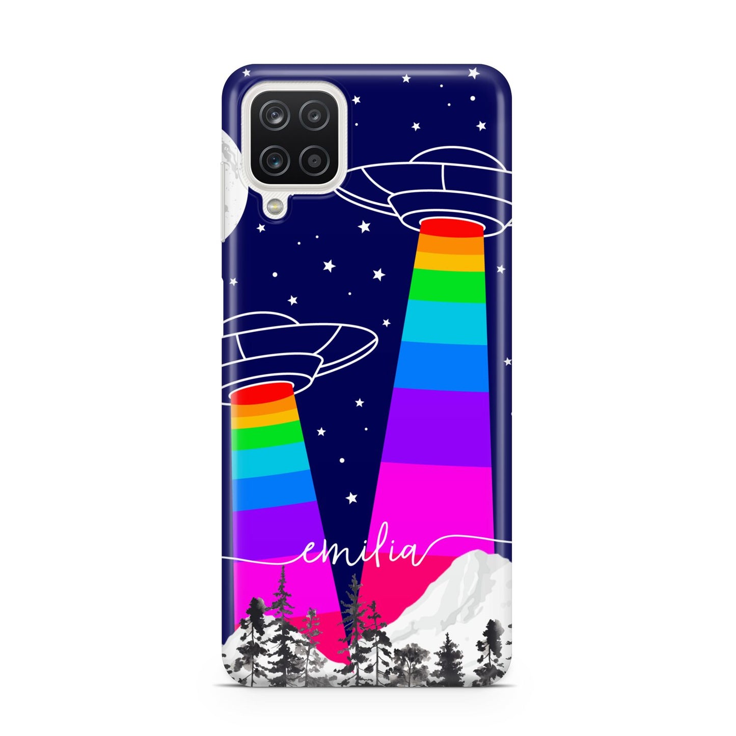 UFO Forest Scene Personalised Name Samsung A12 Case