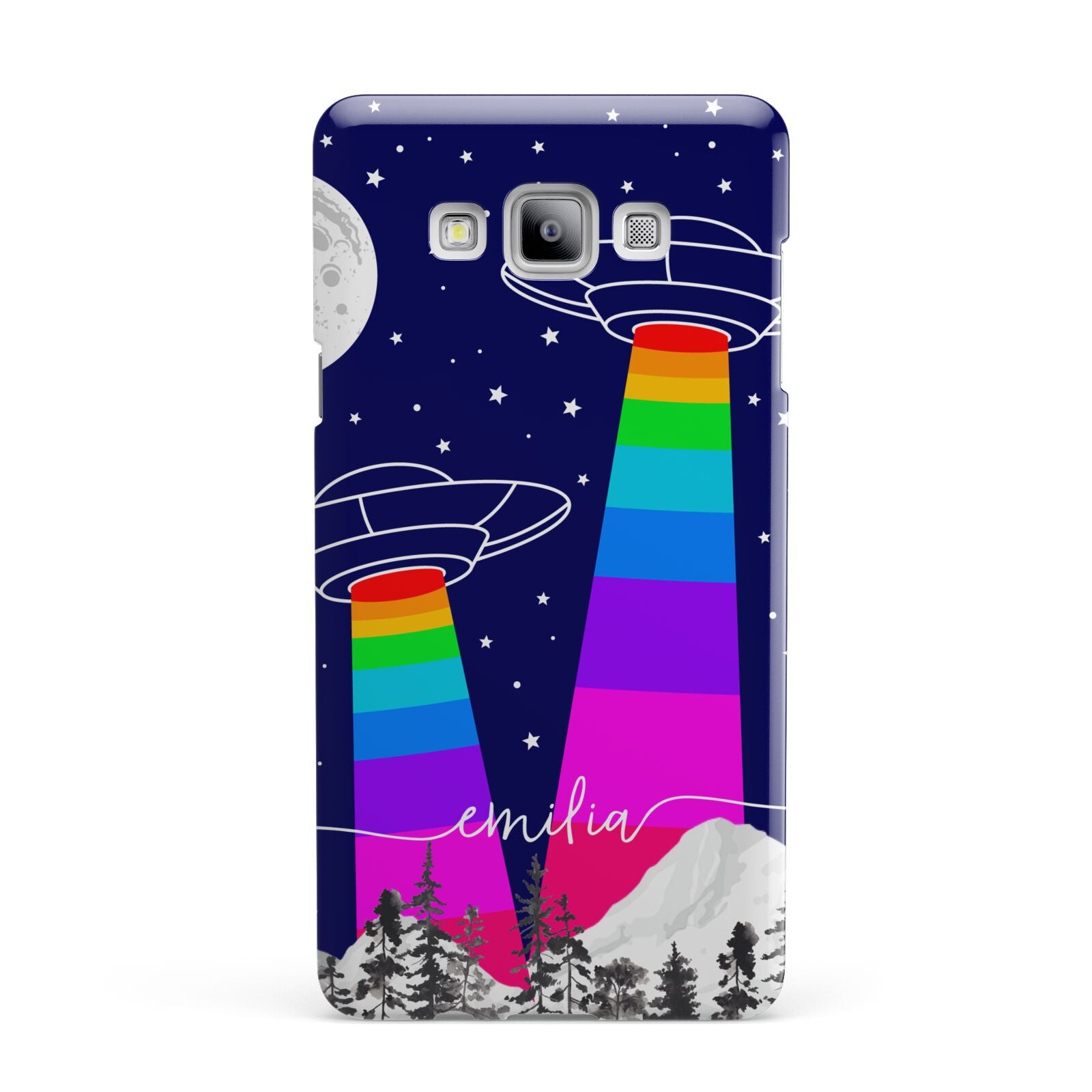 UFO Forest Scene Personalised Name Samsung Galaxy A7 2015 Case