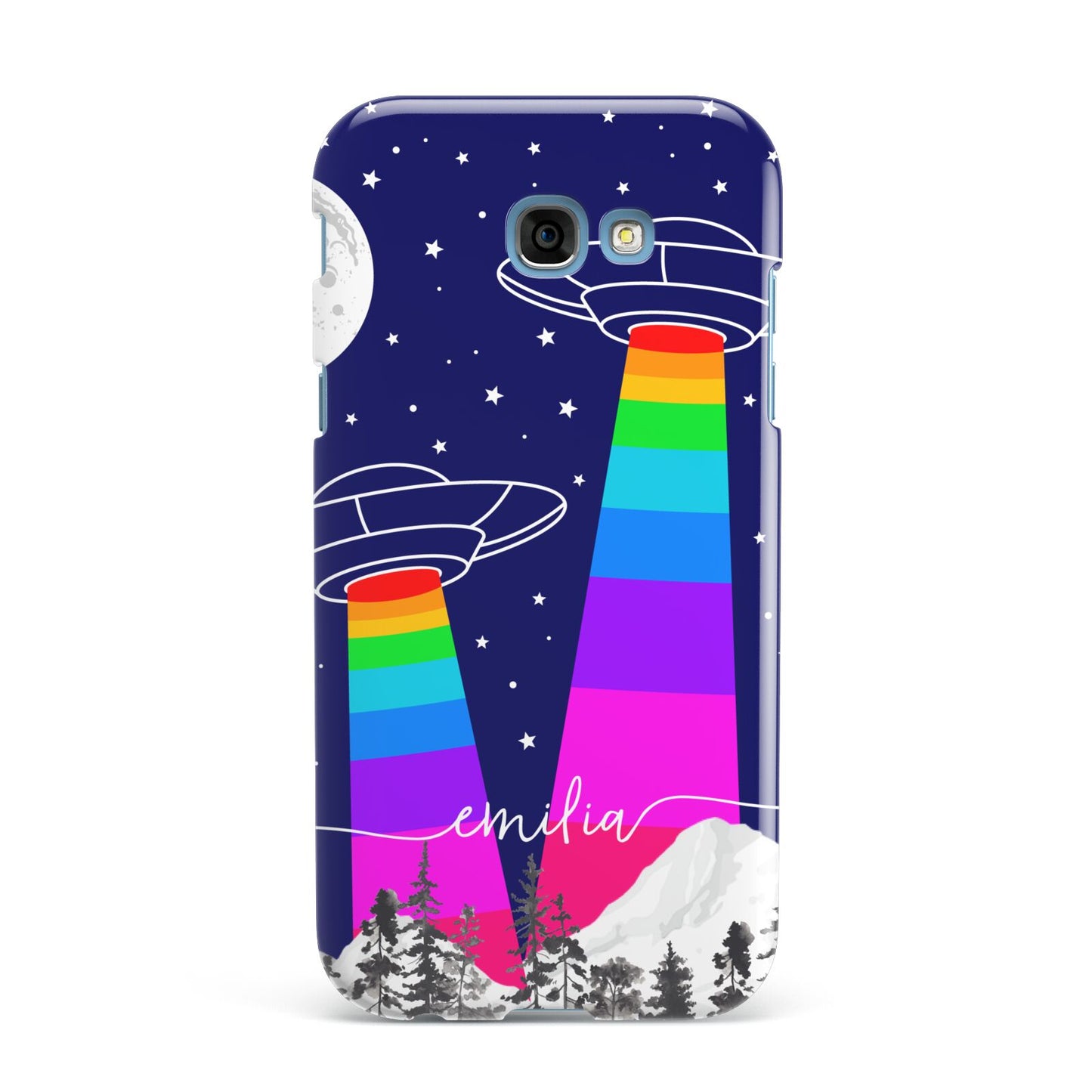 UFO Forest Scene Personalised Name Samsung Galaxy A7 2017 Case