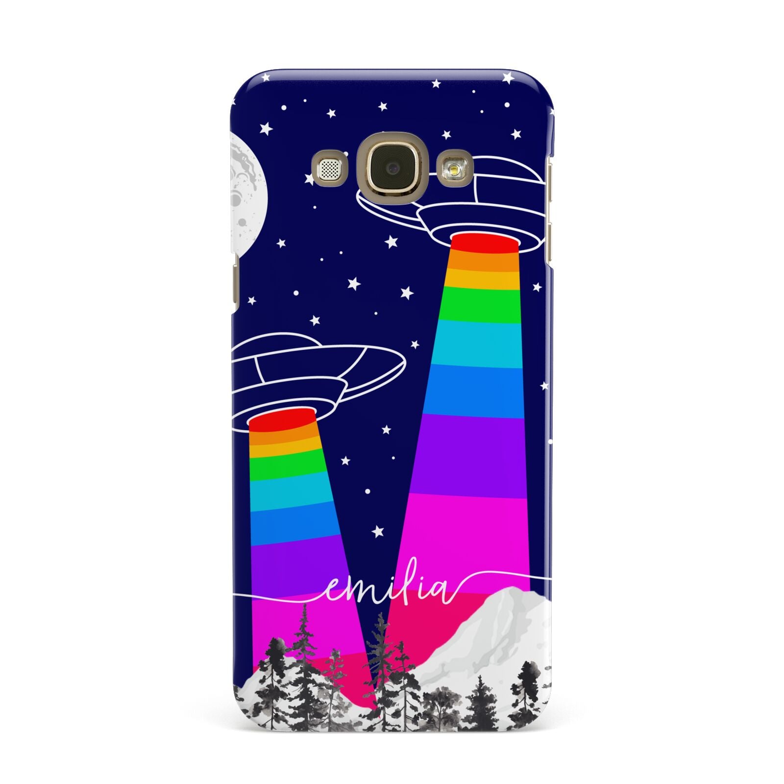 UFO Forest Scene Personalised Name Samsung Galaxy A8 Case