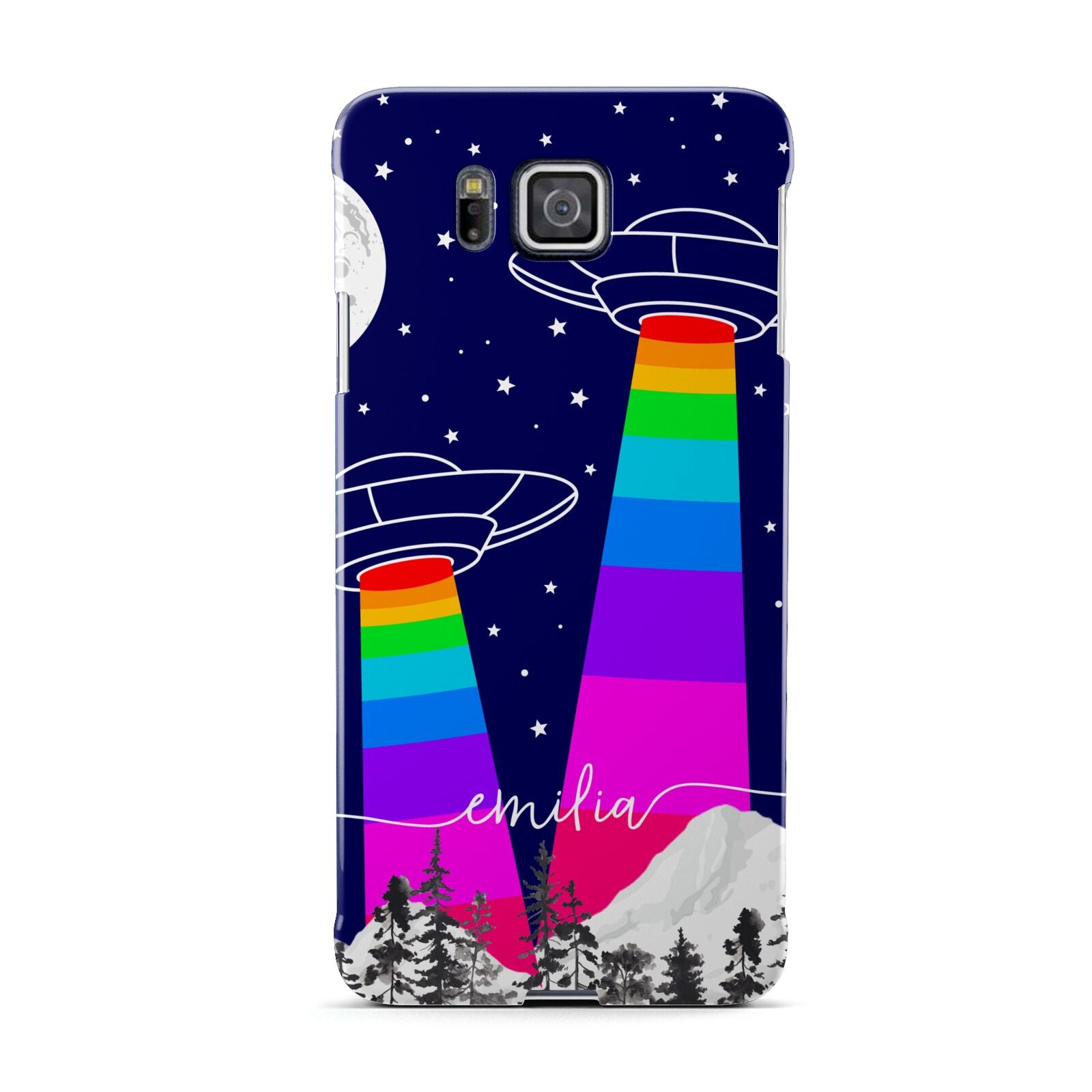 UFO Forest Scene Personalised Name Samsung Galaxy Alpha Case