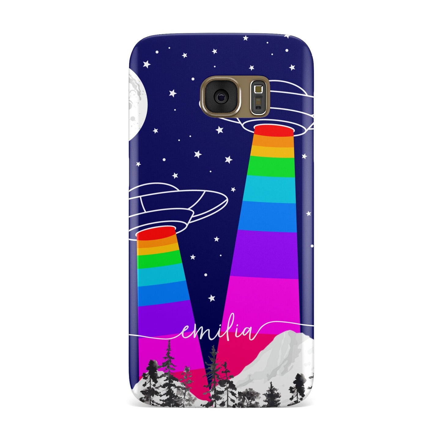 UFO Forest Scene Personalised Name Samsung Galaxy Case