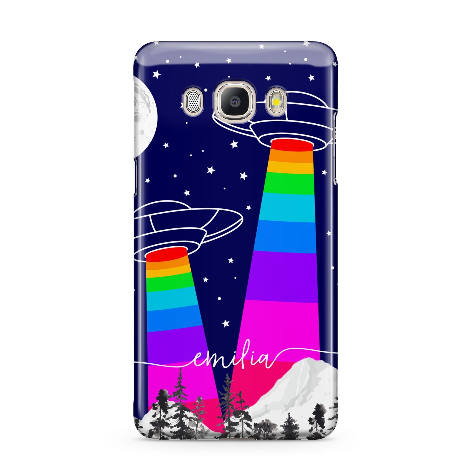 UFO Forest Scene Personalised Name Samsung Galaxy J5 2016 Case