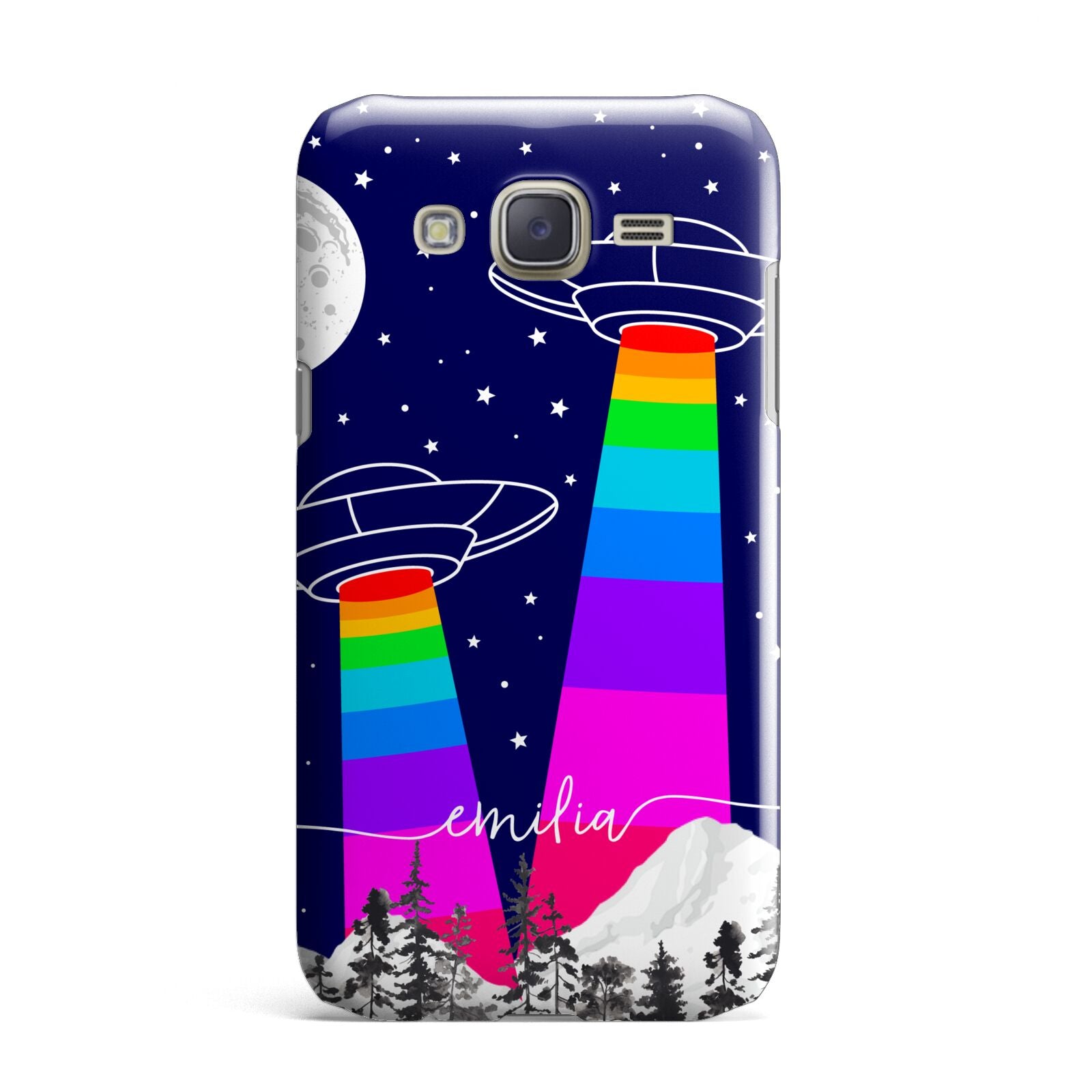 UFO Forest Scene Personalised Name Samsung Galaxy J7 Case