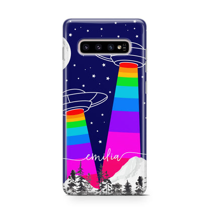 UFO Forest Scene Personalised Name Samsung Galaxy S10 Case