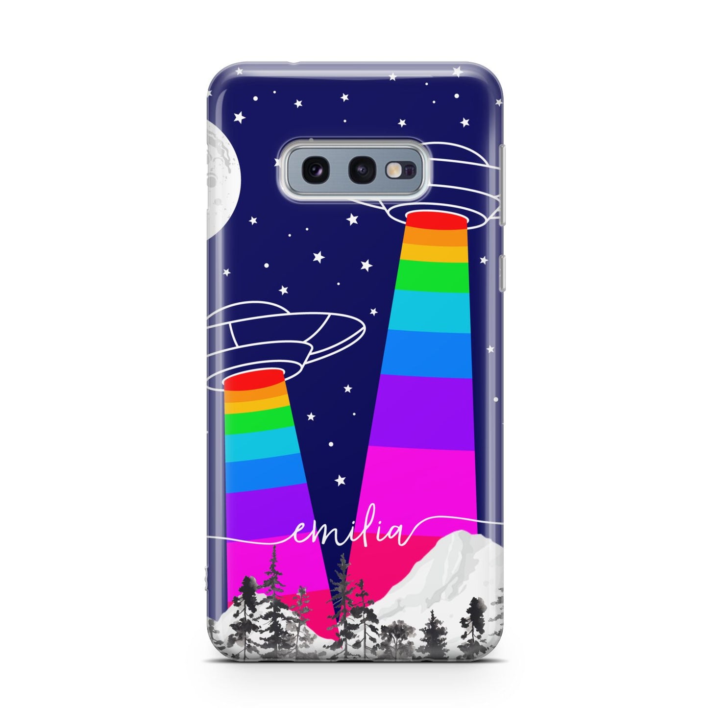 UFO Forest Scene Personalised Name Samsung Galaxy S10E Case