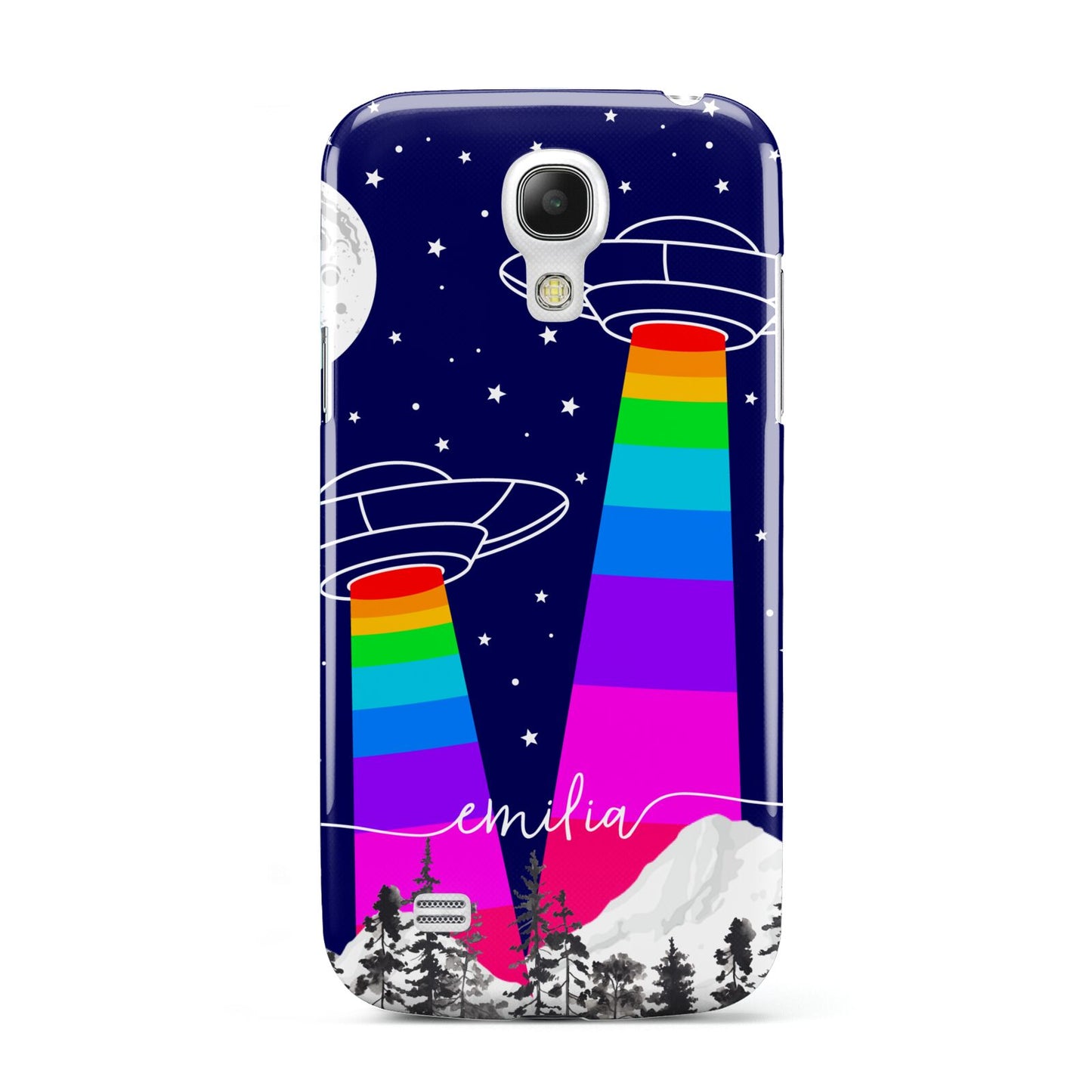 UFO Forest Scene Personalised Name Samsung Galaxy S4 Mini Case