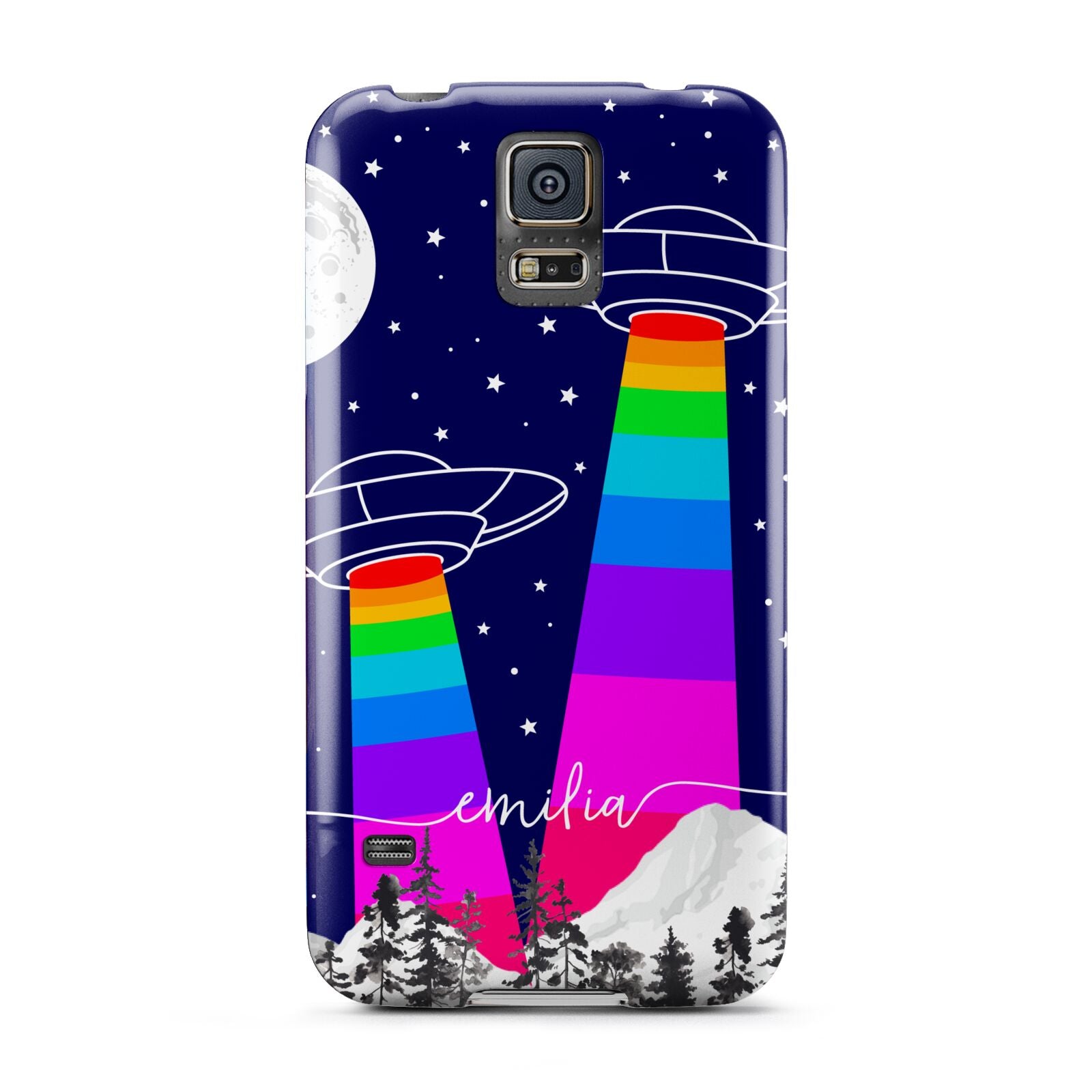 UFO Forest Scene Personalised Name Samsung Galaxy S5 Case