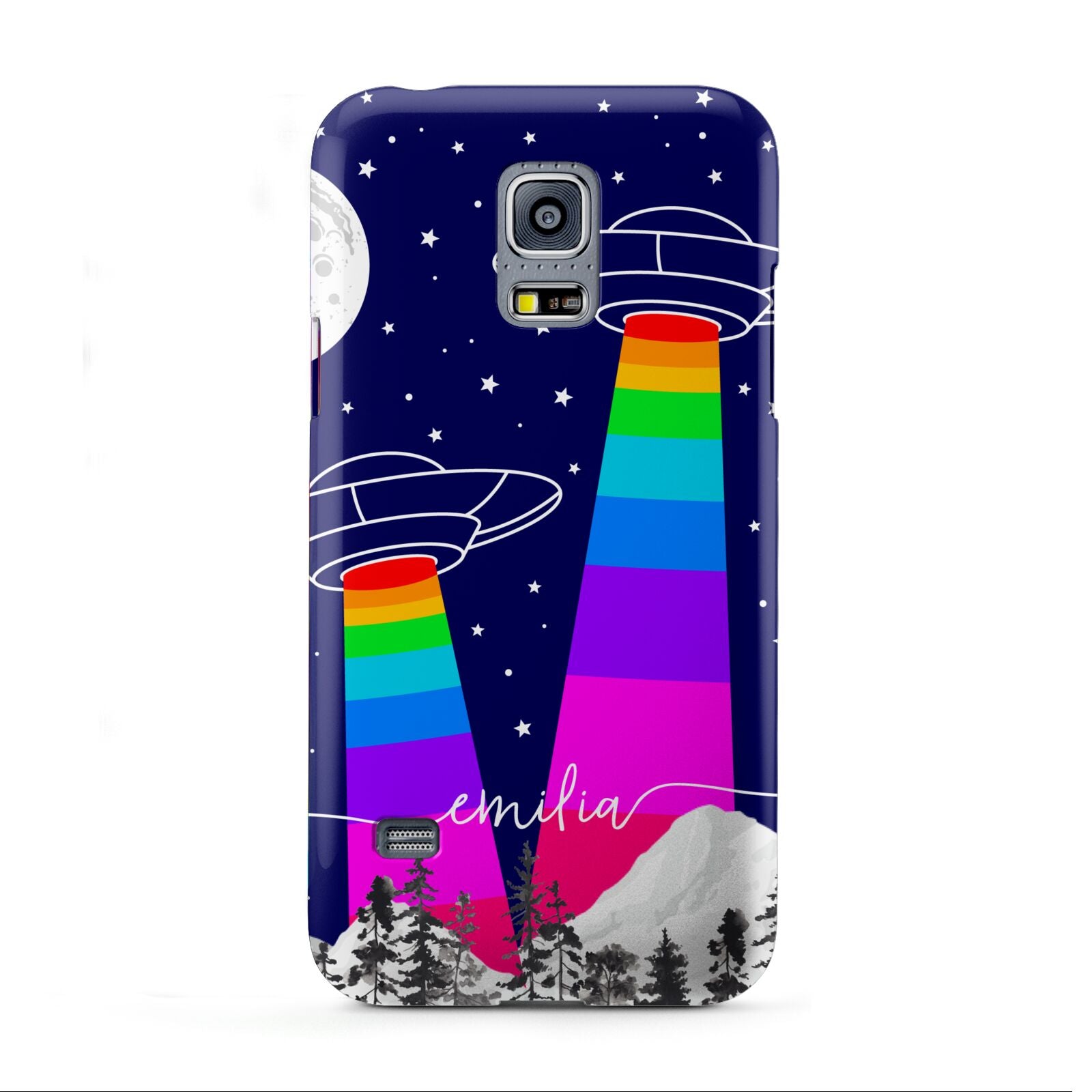 UFO Forest Scene Personalised Name Samsung Galaxy S5 Mini Case