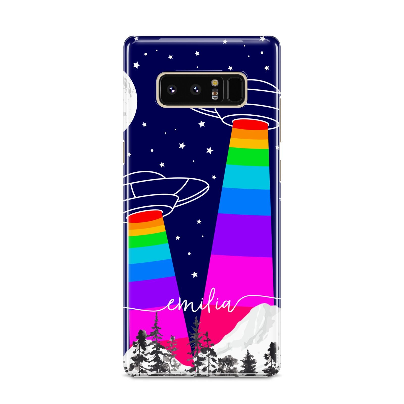 UFO Forest Scene Personalised Name Samsung Galaxy S8 Case