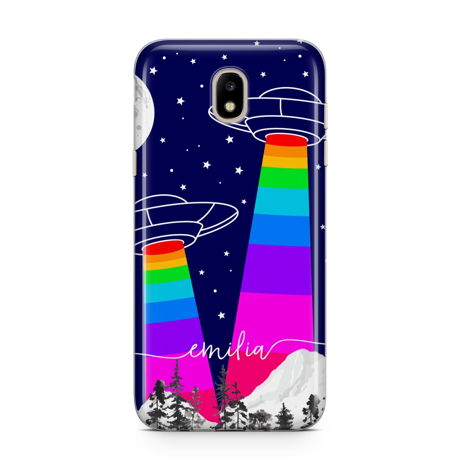 UFO Forest Scene Personalised Name Samsung J5 2017 Case