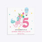 Unicorn Personalised Happy Birthday Square 5 25x5 25 Invitation Glitter