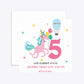 Unicorn Personalised Happy Birthday Square 5 25x5 25 Invitation Matte Paper Front and Back Image