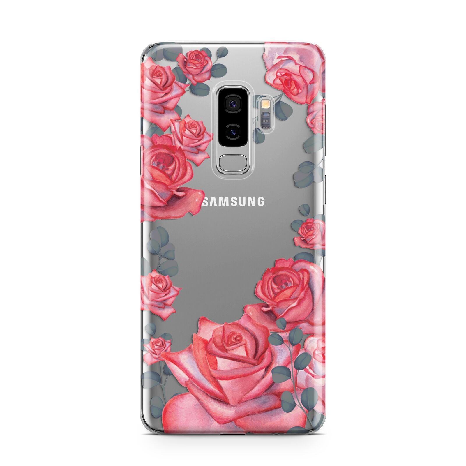 Valentine Floral Samsung Galaxy S9 Plus Case on Silver phone