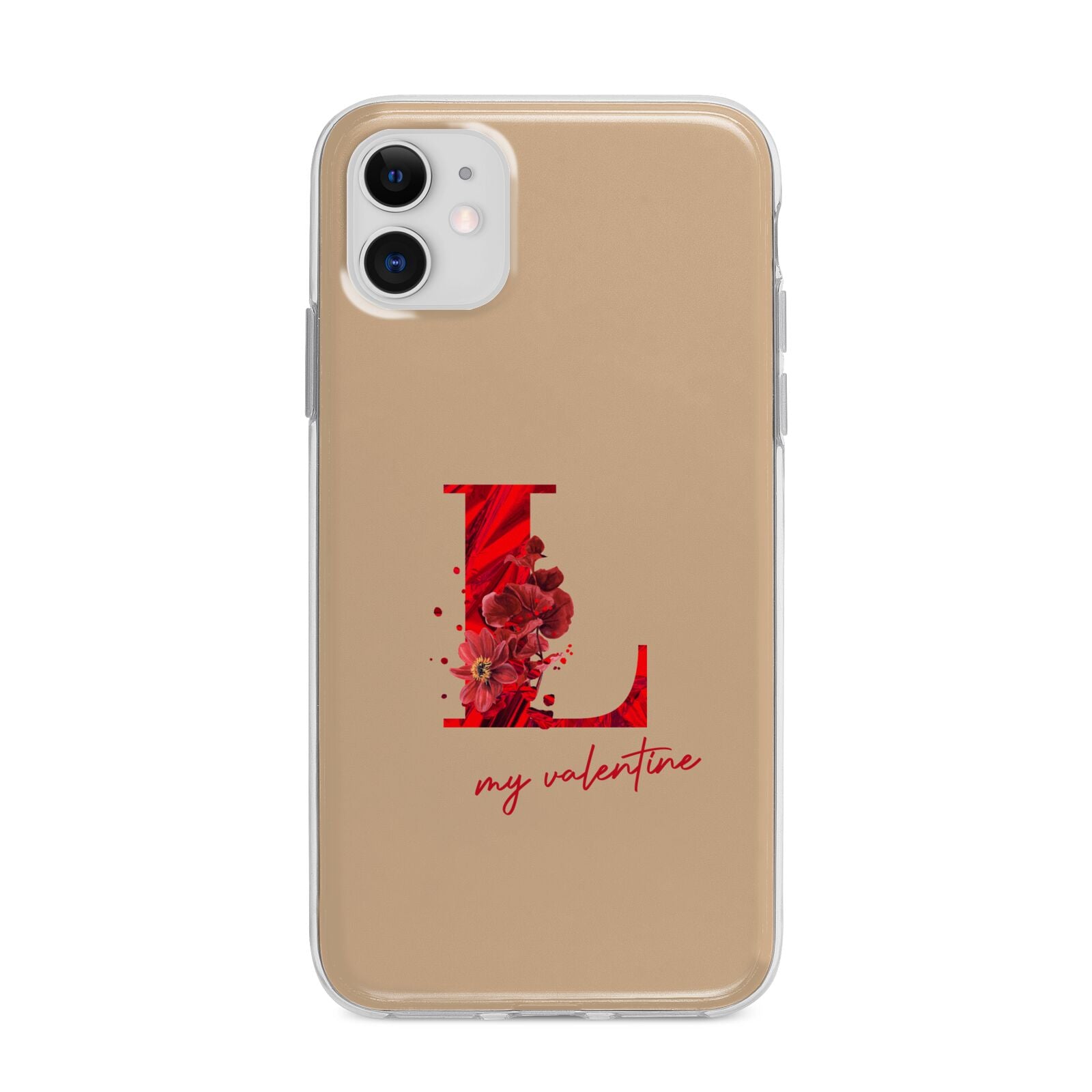 Valentine Monogram Apple iPhone 11 in White with Bumper Case