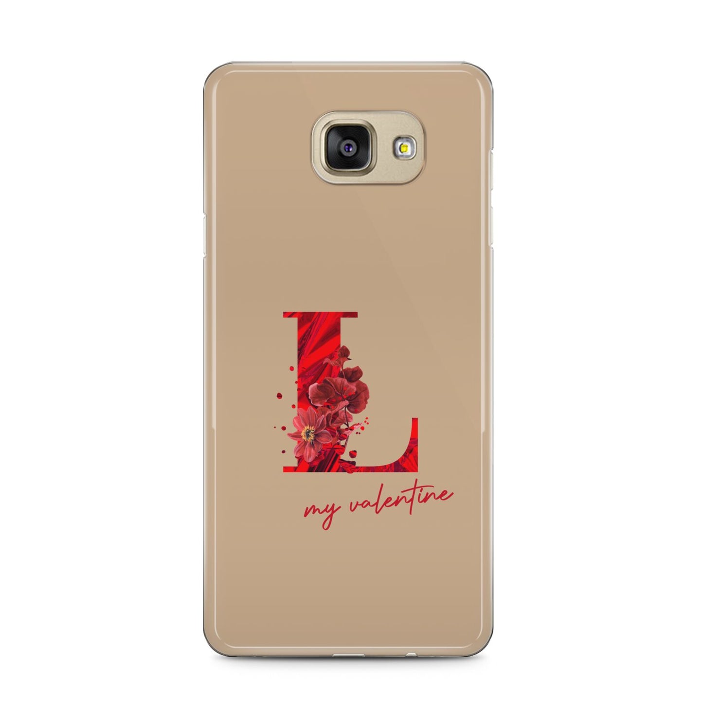 Valentine Monogram Samsung Galaxy A5 2016 Case on gold phone