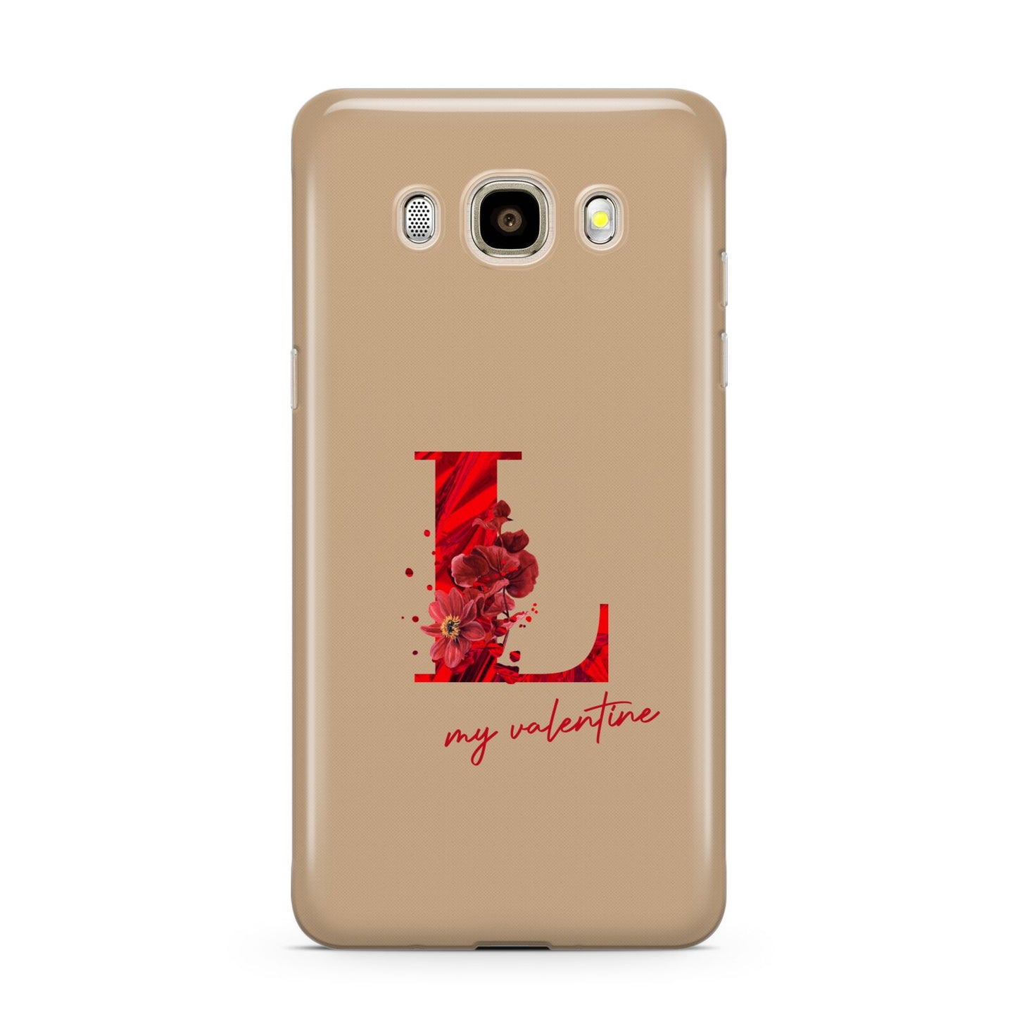 Valentine Monogram Samsung Galaxy J7 2016 Case on gold phone