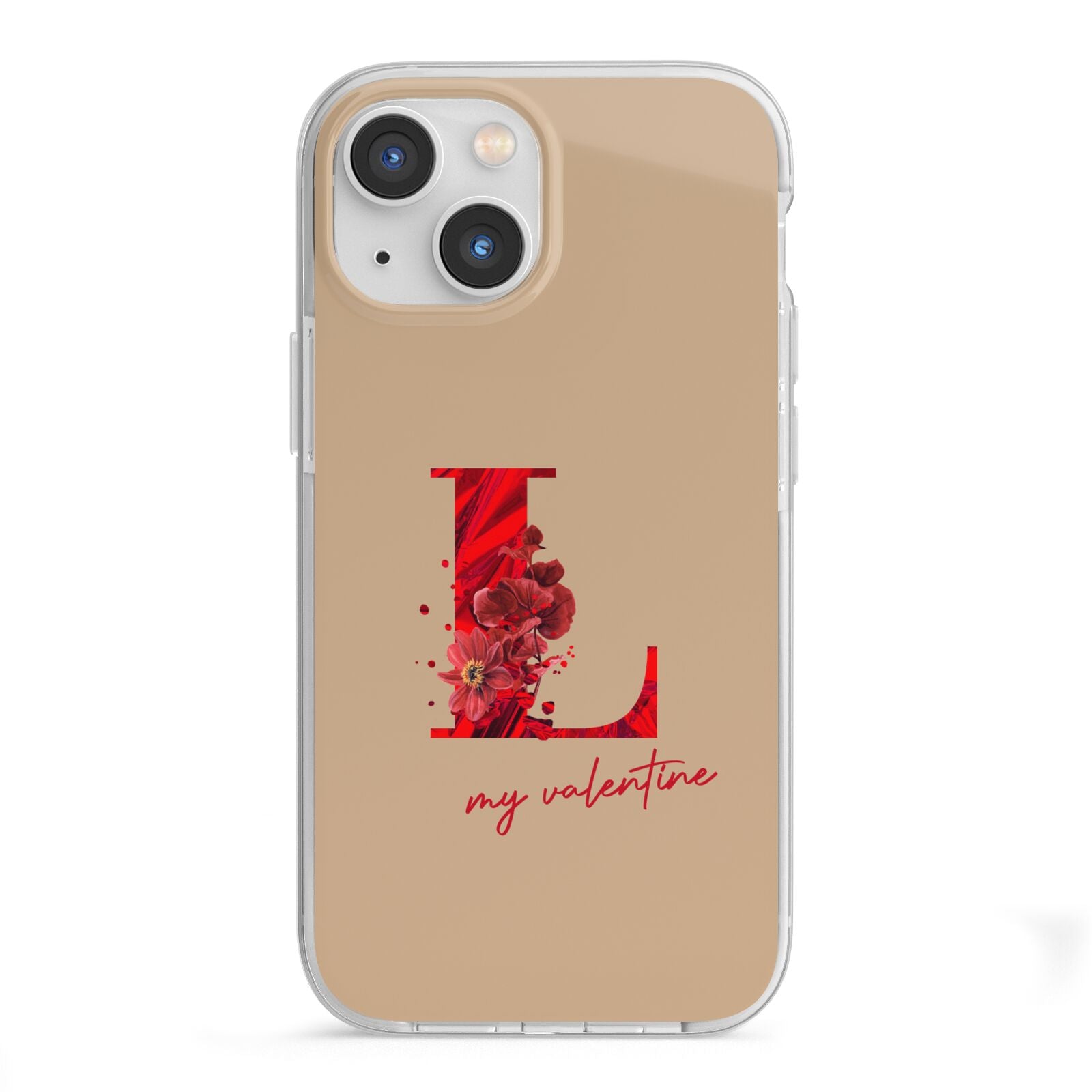 Valentine Monogram iPhone 13 Mini TPU Impact Case with White Edges