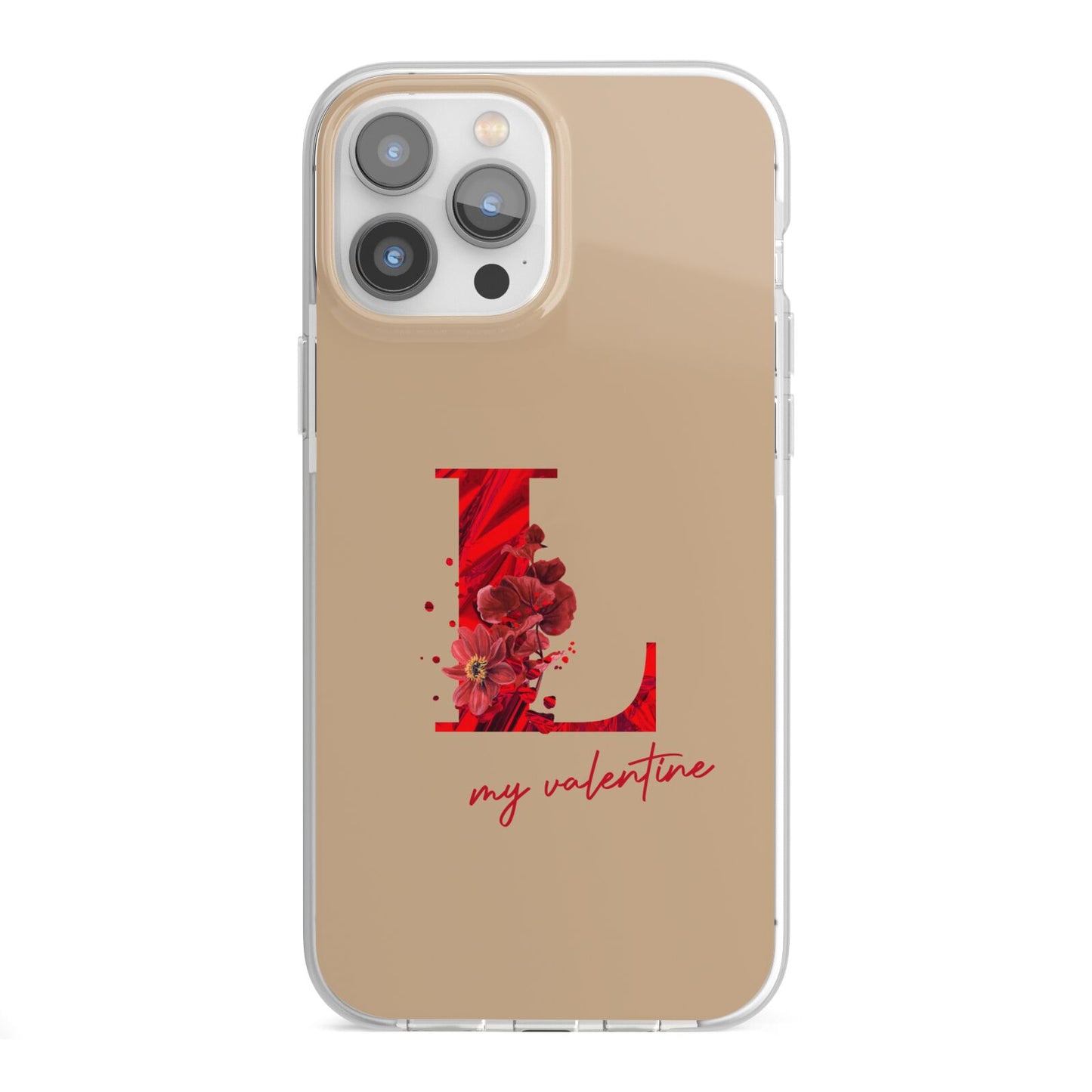 Valentine Monogram iPhone 13 Pro Max TPU Impact Case with White Edges