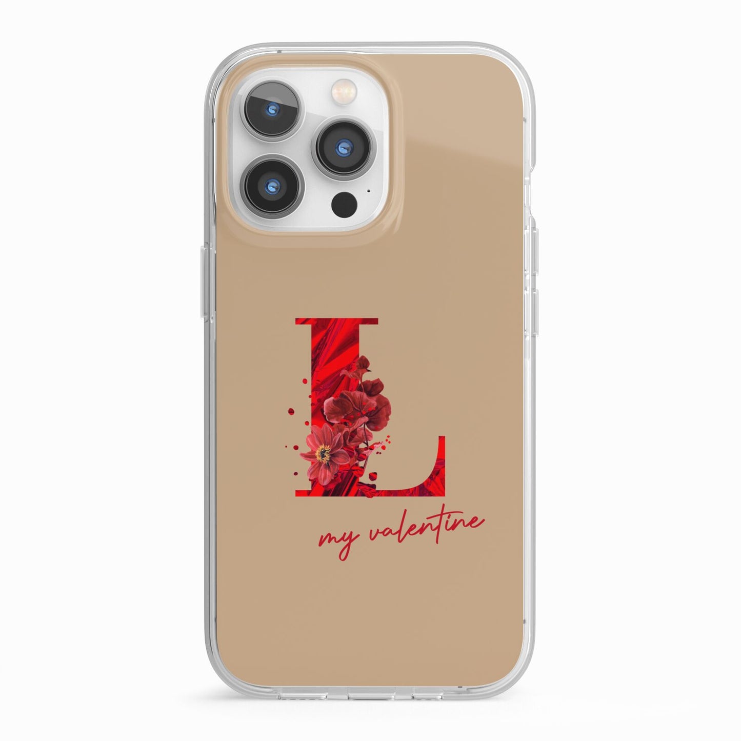 Valentine Monogram iPhone 13 Pro TPU Impact Case with White Edges