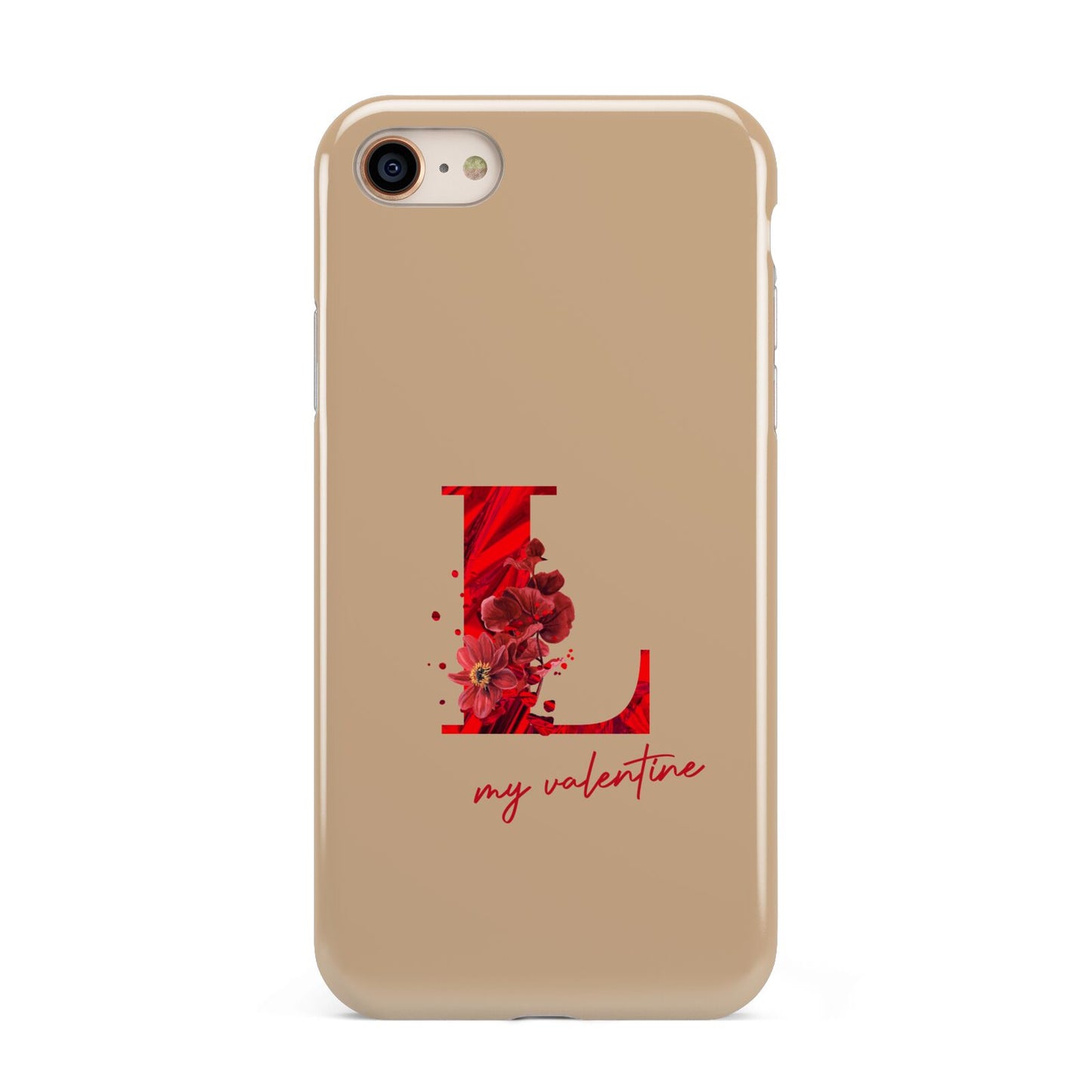 Valentine Monogram iPhone 8 3D Tough Case on Gold Phone