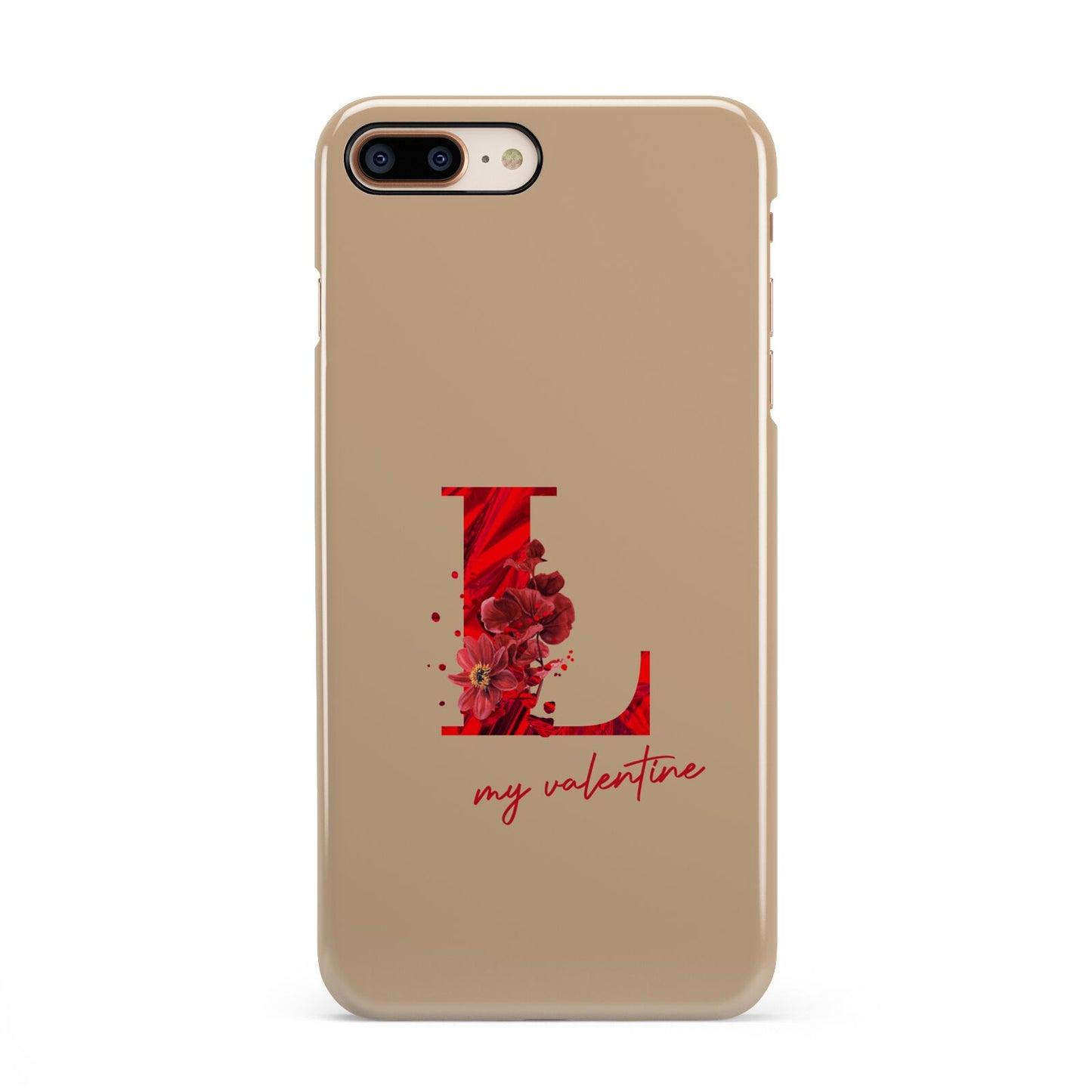 Valentine Monogram iPhone 8 Plus 3D Snap Case on Gold Phone