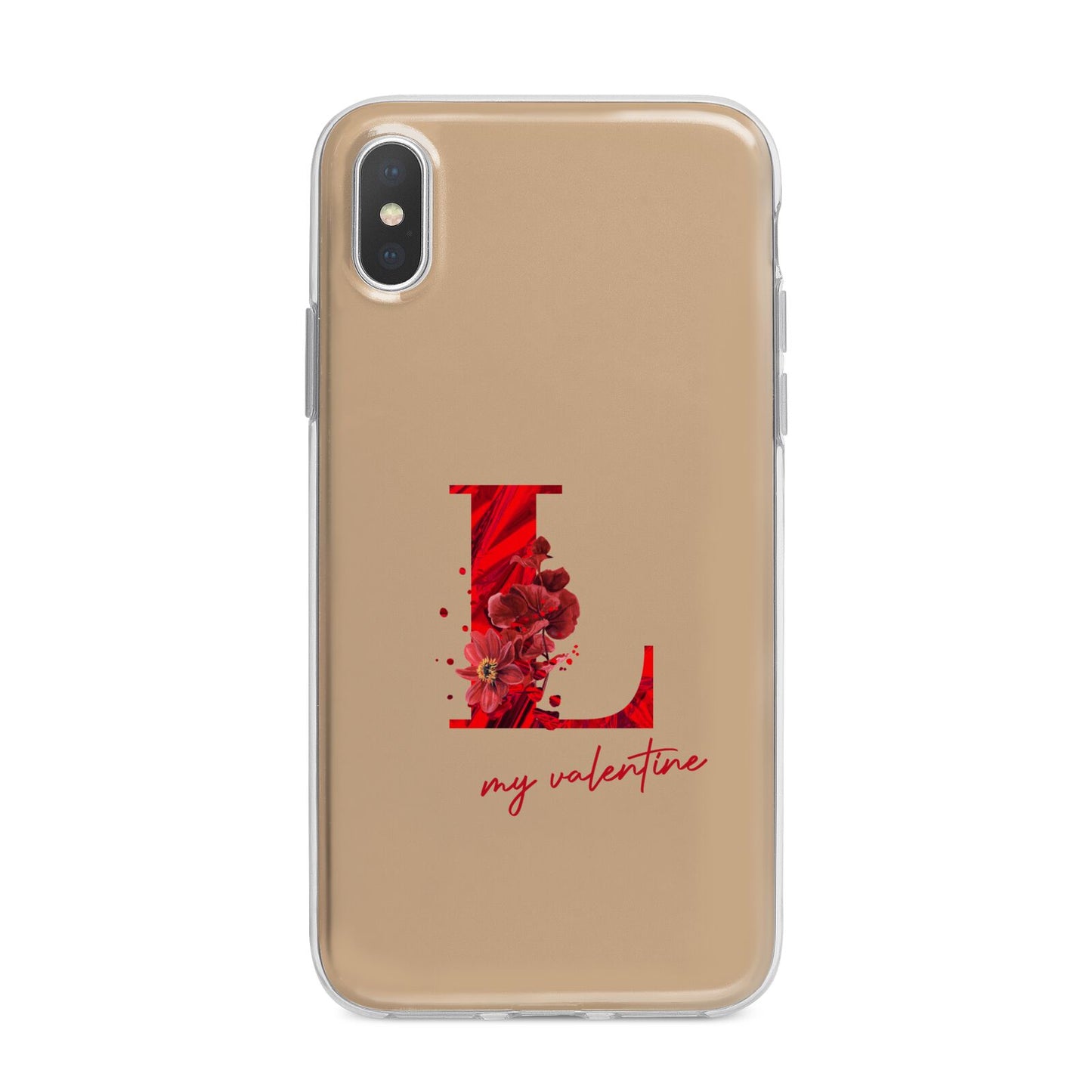 Valentine Monogram iPhone X Bumper Case on Silver iPhone Alternative Image 1