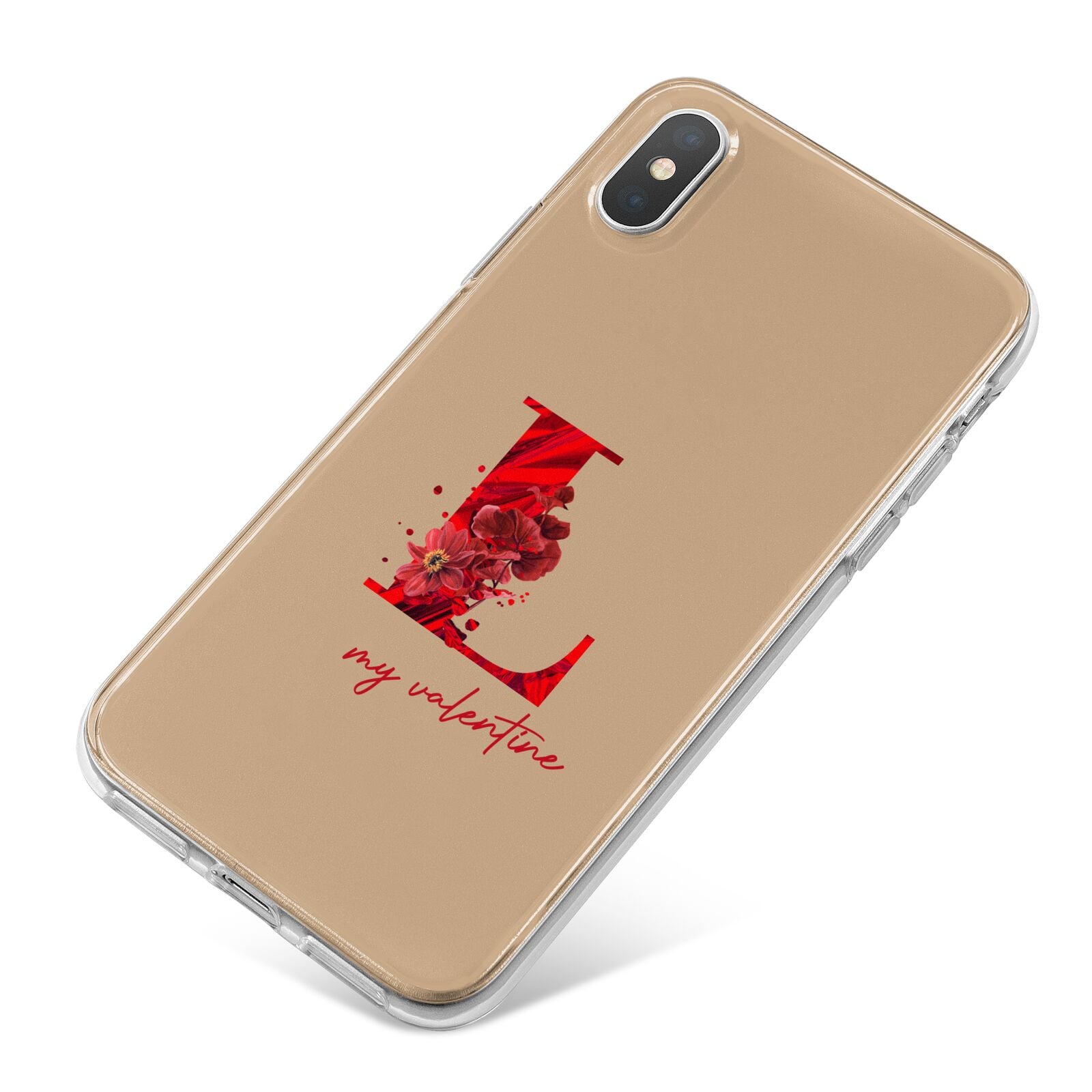 Valentine Monogram iPhone X Bumper Case on Silver iPhone