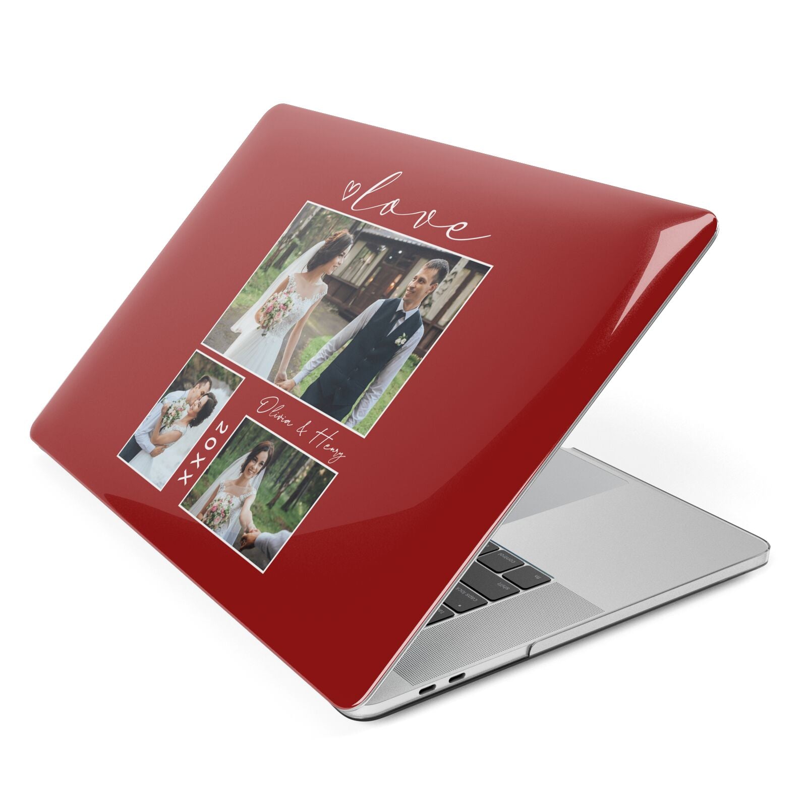 Valentine Wedding Photo Personalised Apple MacBook Case Side View