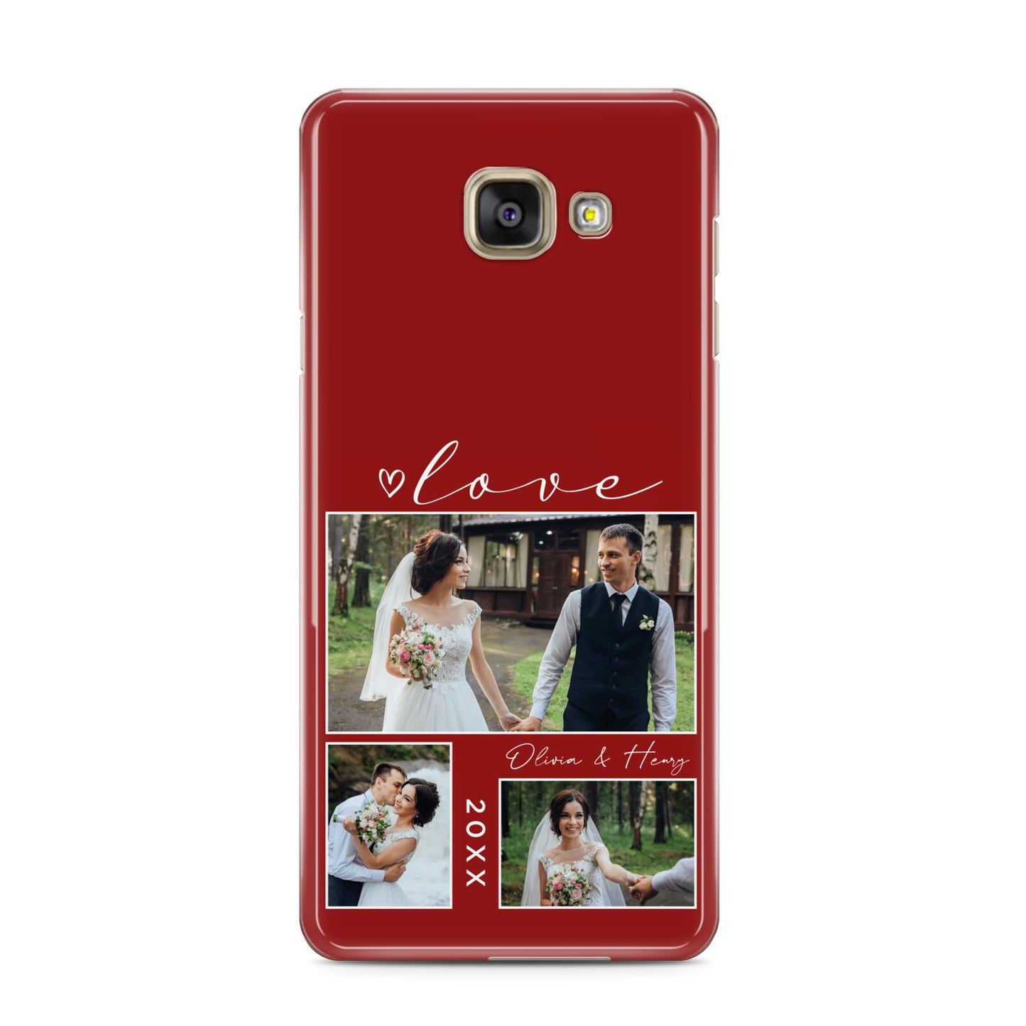 Valentine Wedding Photo Personalised Samsung Galaxy A3 2016 Case on gold phone