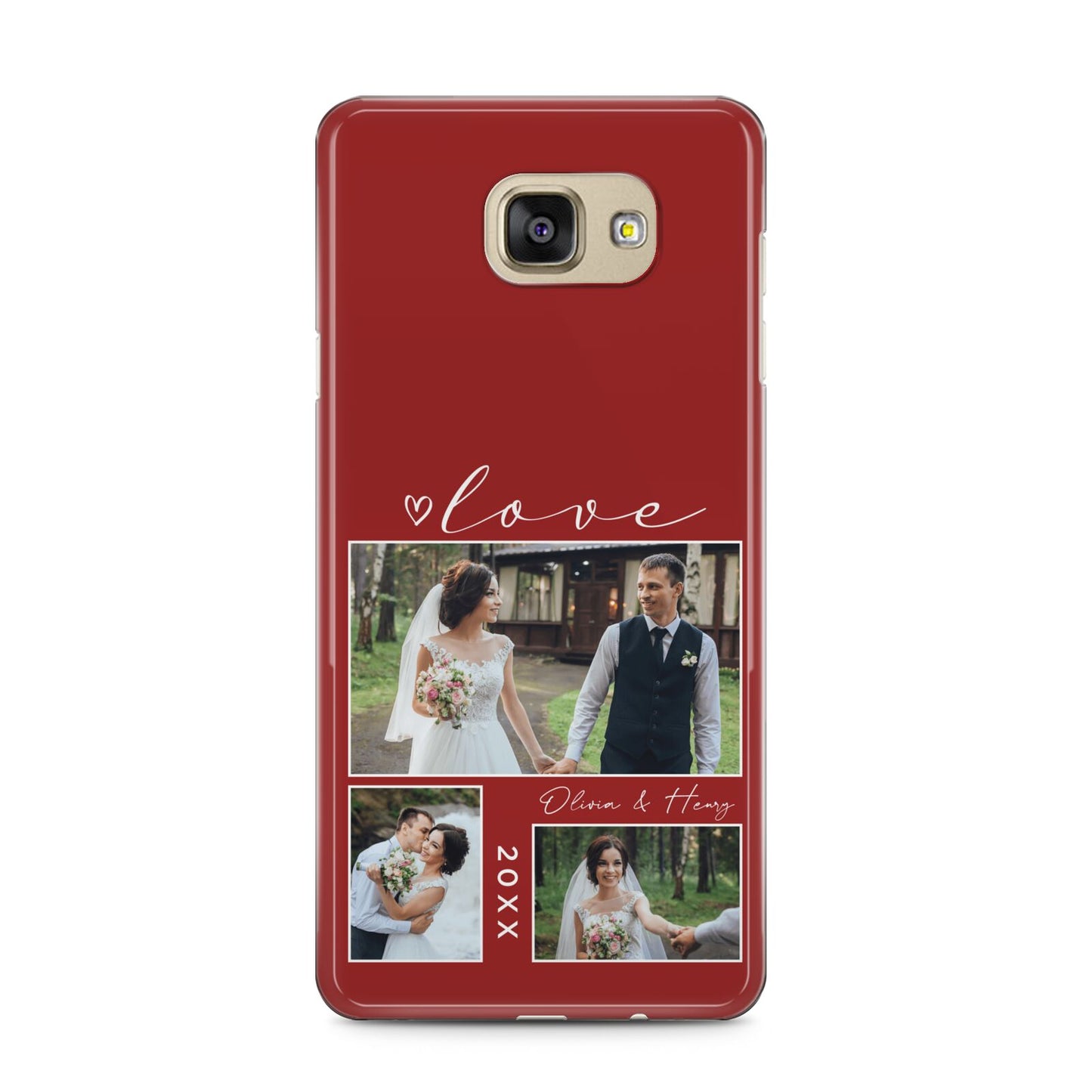 Valentine Wedding Photo Personalised Samsung Galaxy A5 2016 Case on gold phone