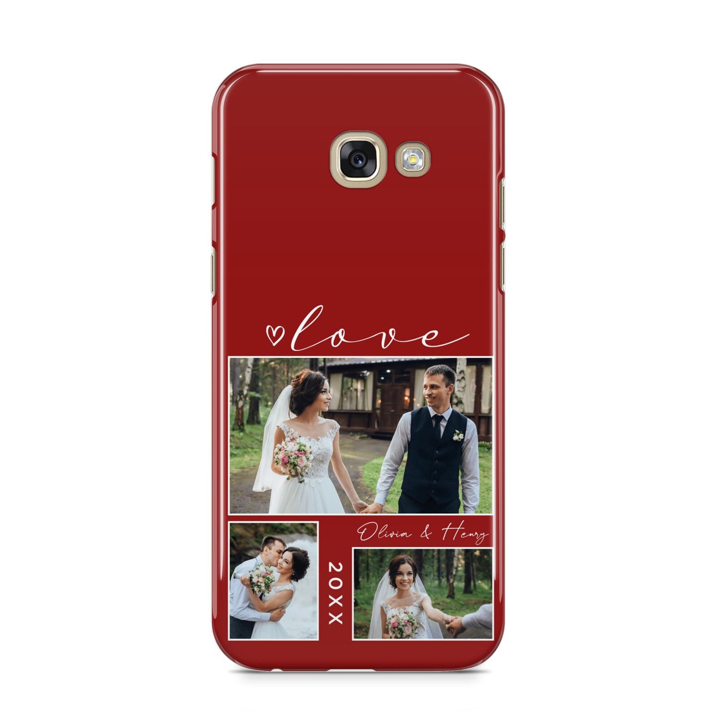 Valentine Wedding Photo Personalised Samsung Galaxy A5 2017 Case on gold phone