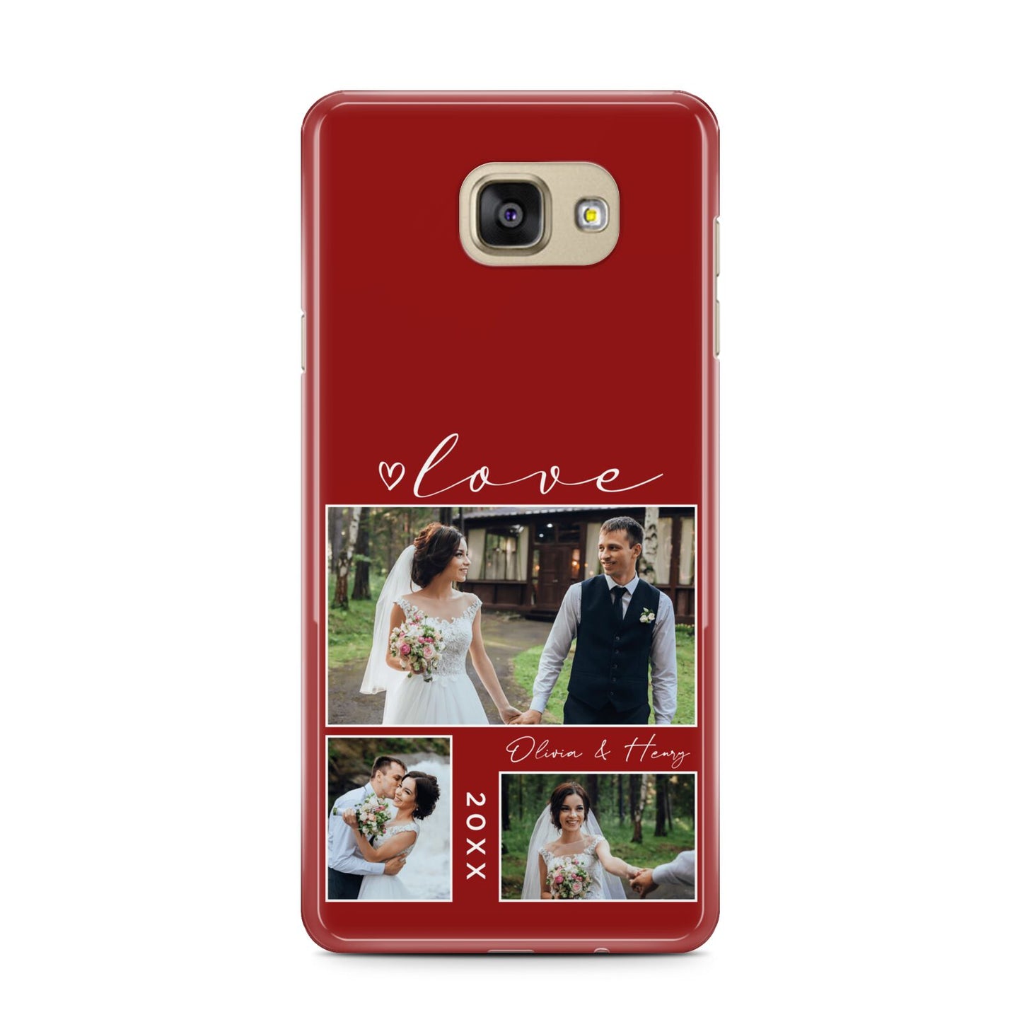 Valentine Wedding Photo Personalised Samsung Galaxy A7 2016 Case on gold phone