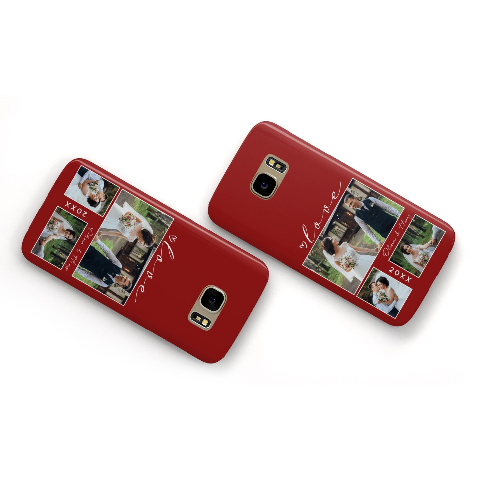 Valentine Wedding Photo Personalised Samsung Galaxy Case Flat Overview