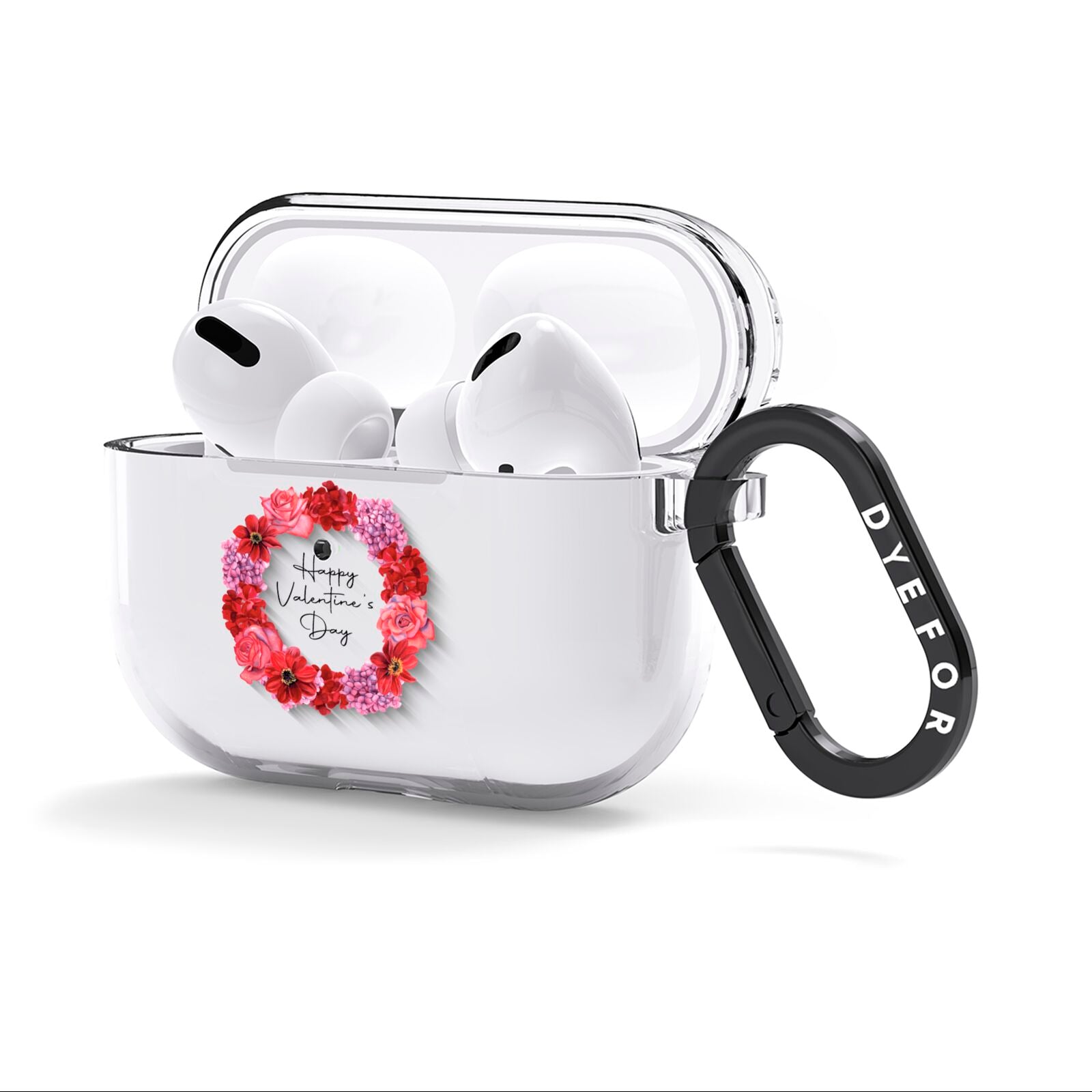 Valentine Wreath AirPods Clear Case 3rd Gen Side Image