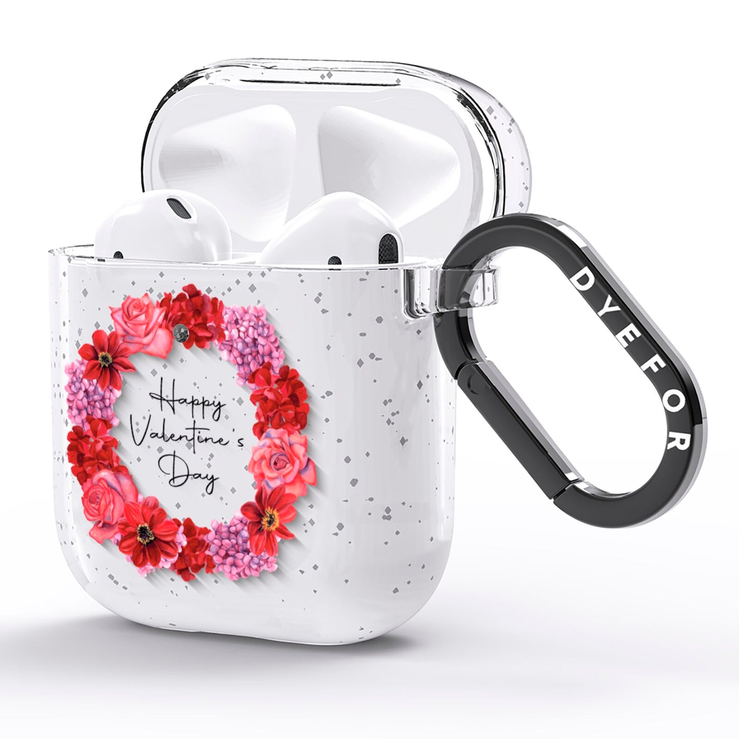 Valentine Wreath AirPods Glitter Case Side Image