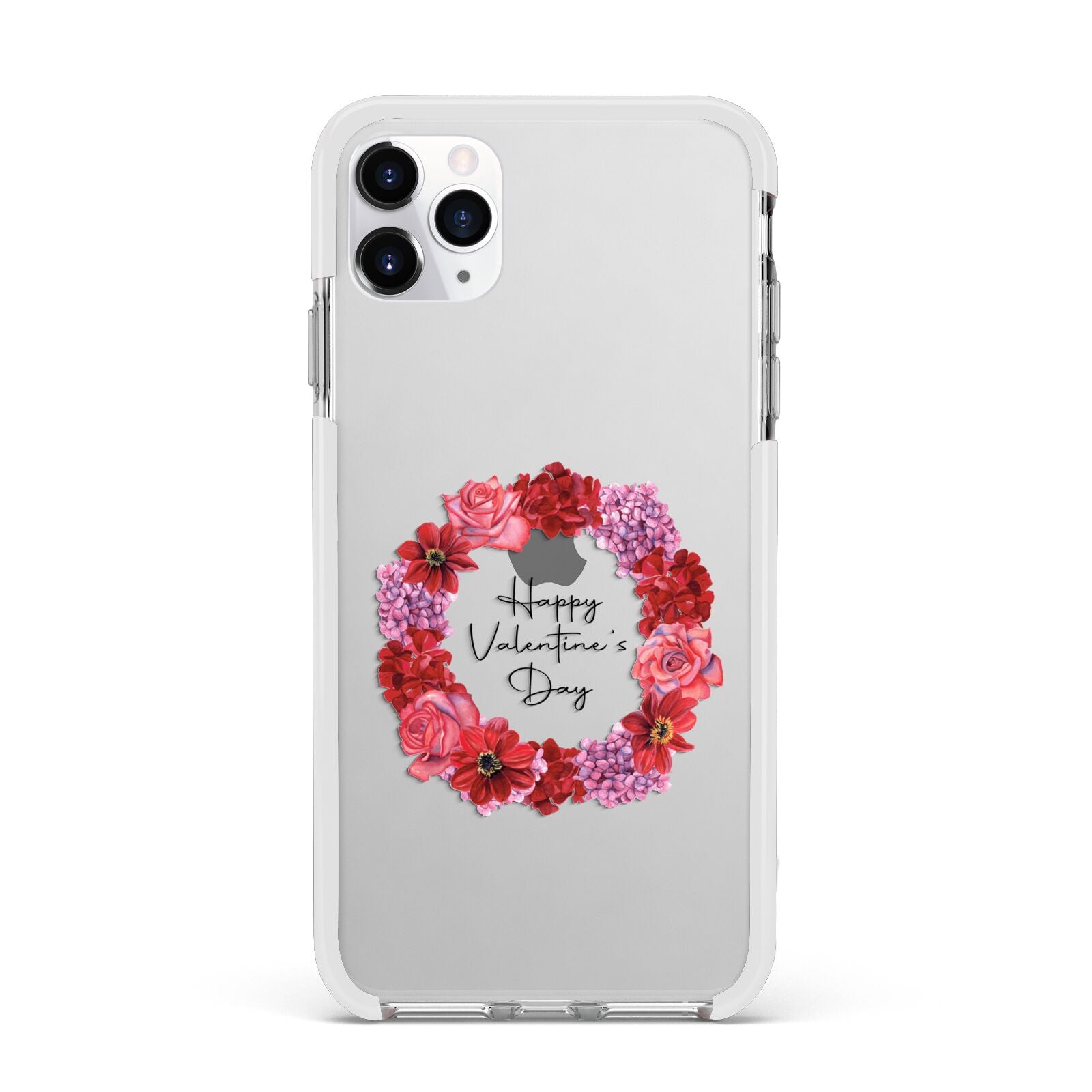 Valentine Wreath Apple iPhone 11 Pro Max in Silver with White Impact Case