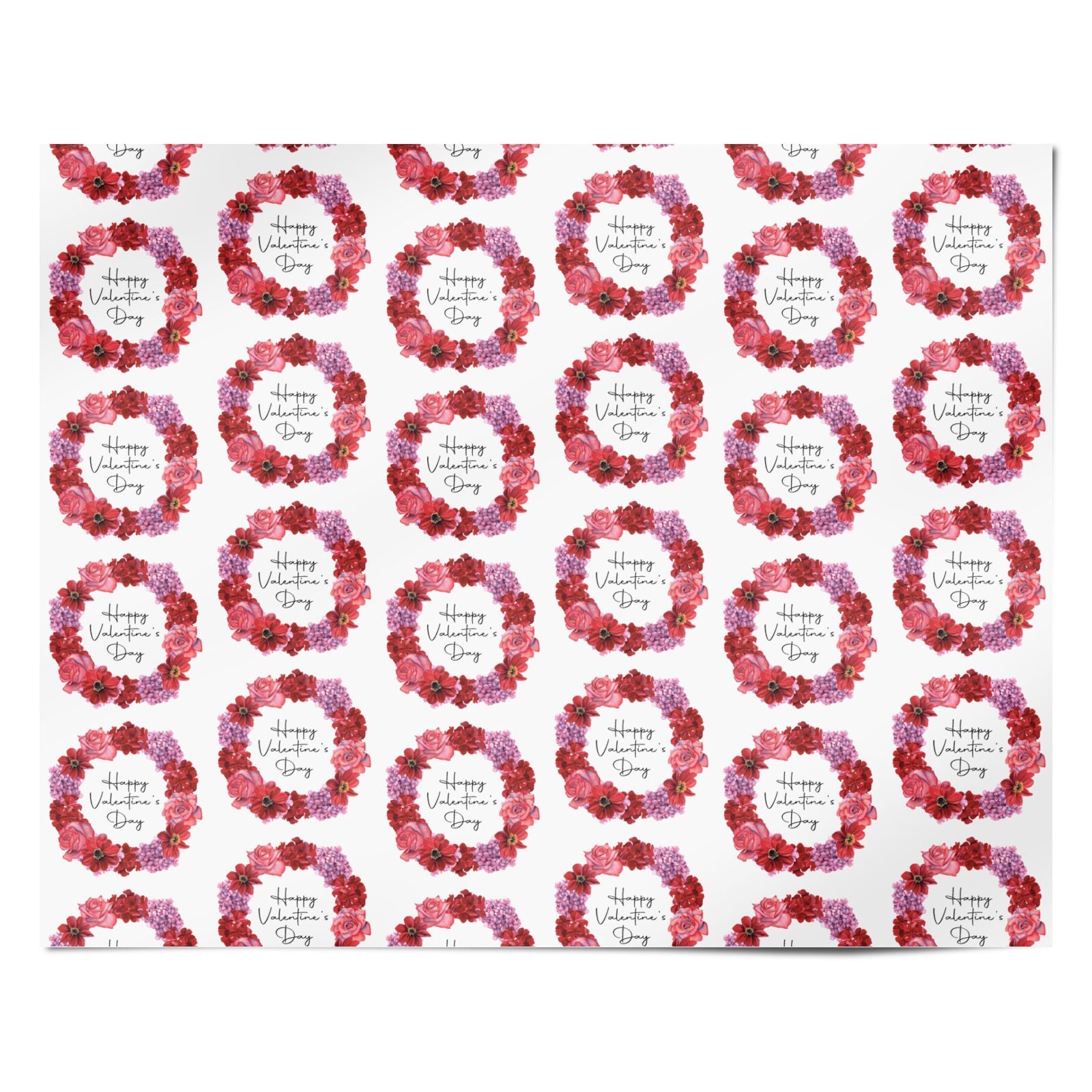 Valentine Wreath Personalised Wrapping Paper Alternative