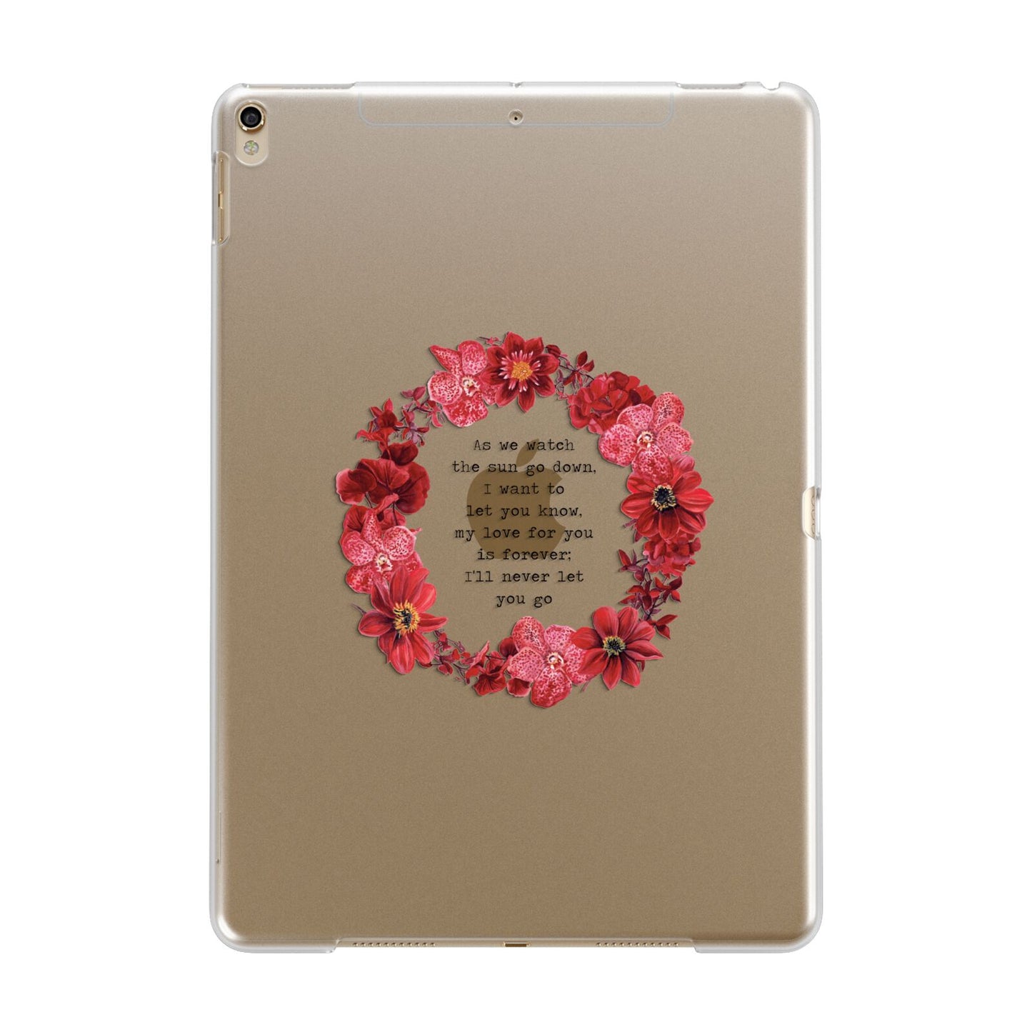 Valentine Wreath Quote Apple iPad Gold Case