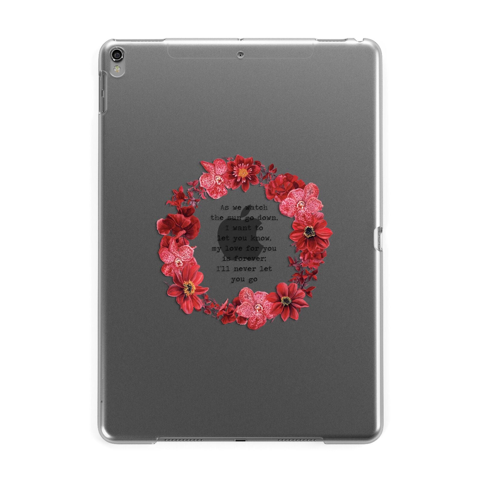 Valentine Wreath Quote Apple iPad Grey Case