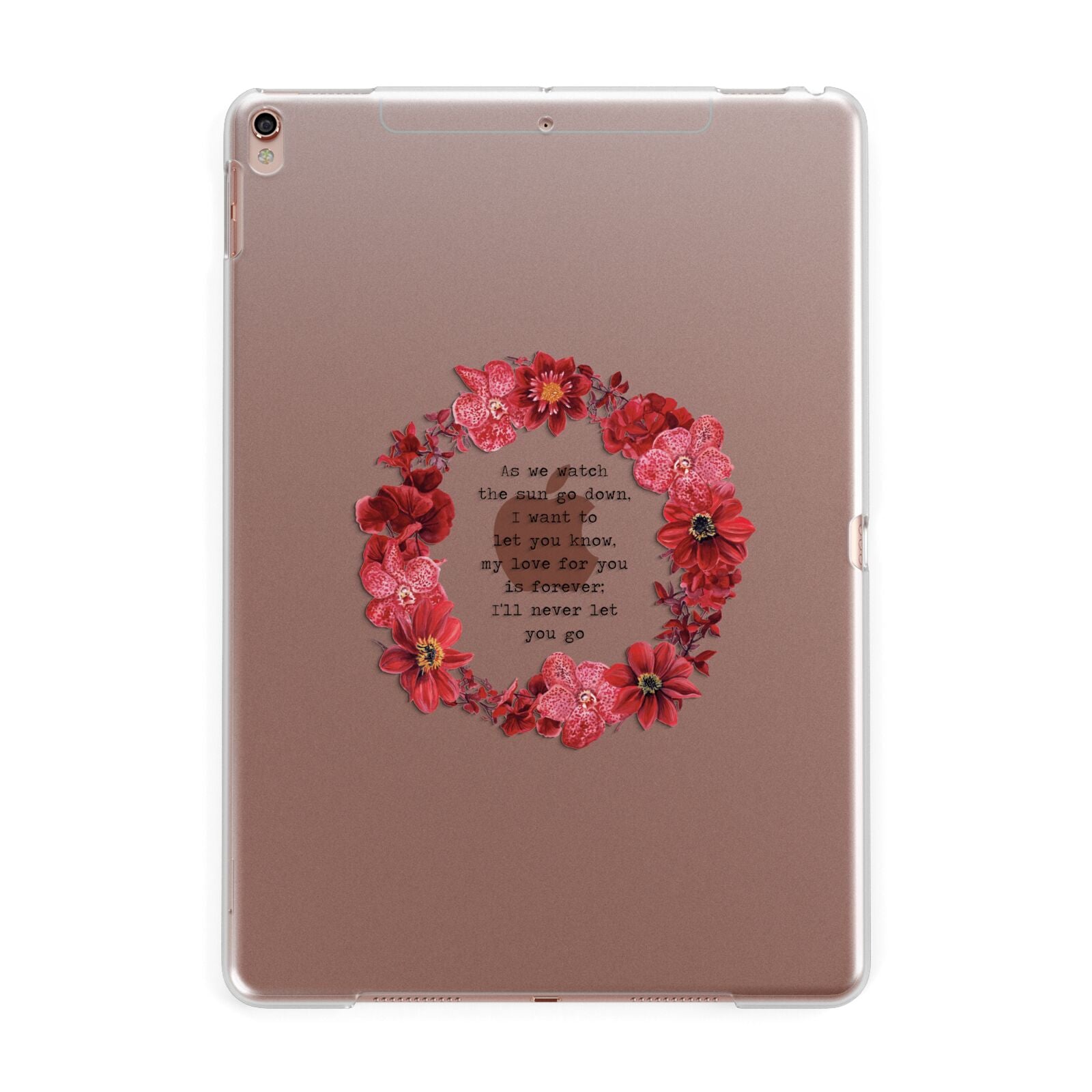 Valentine Wreath Quote Apple iPad Rose Gold Case