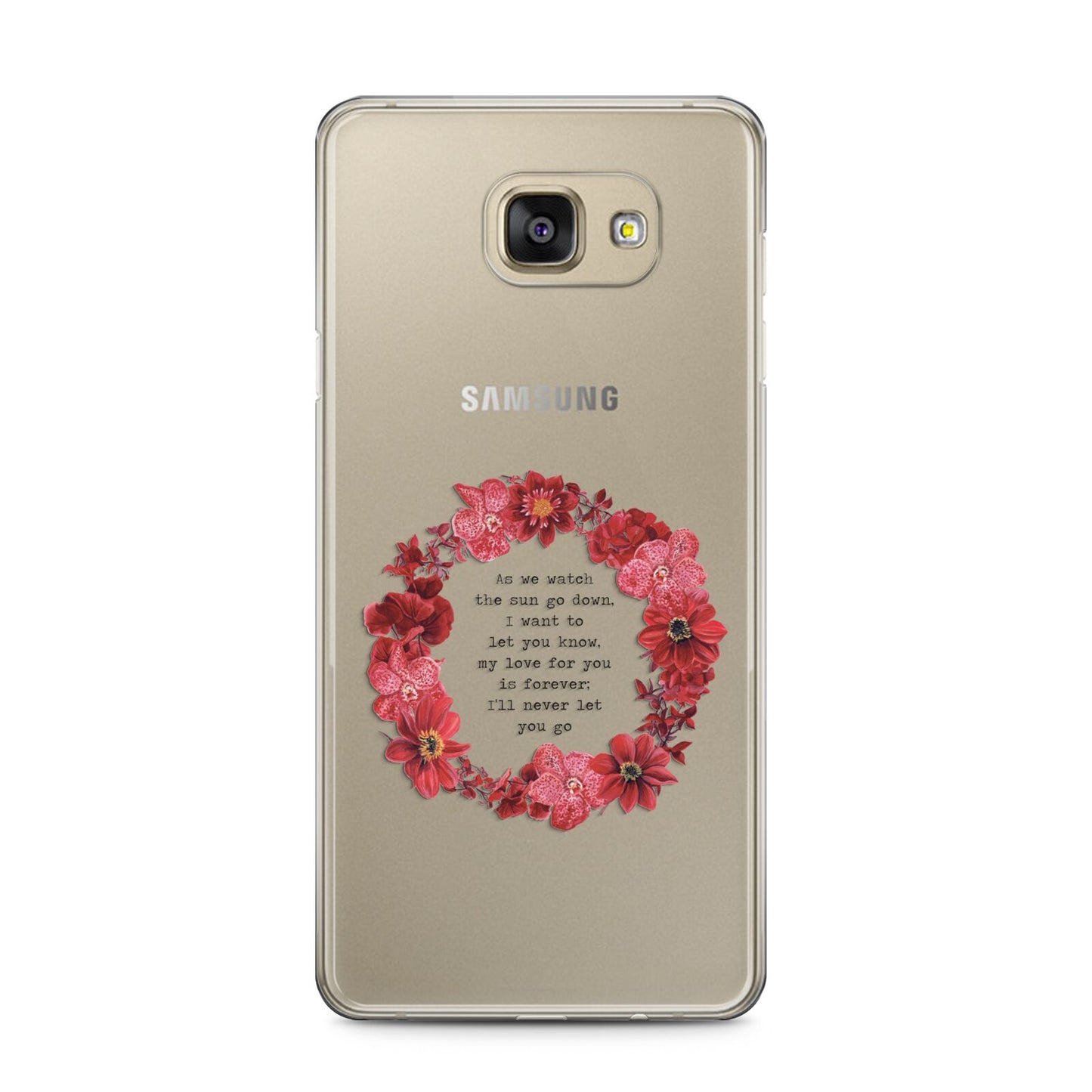 Valentine Wreath Quote Samsung Galaxy A5 2016 Case on gold phone